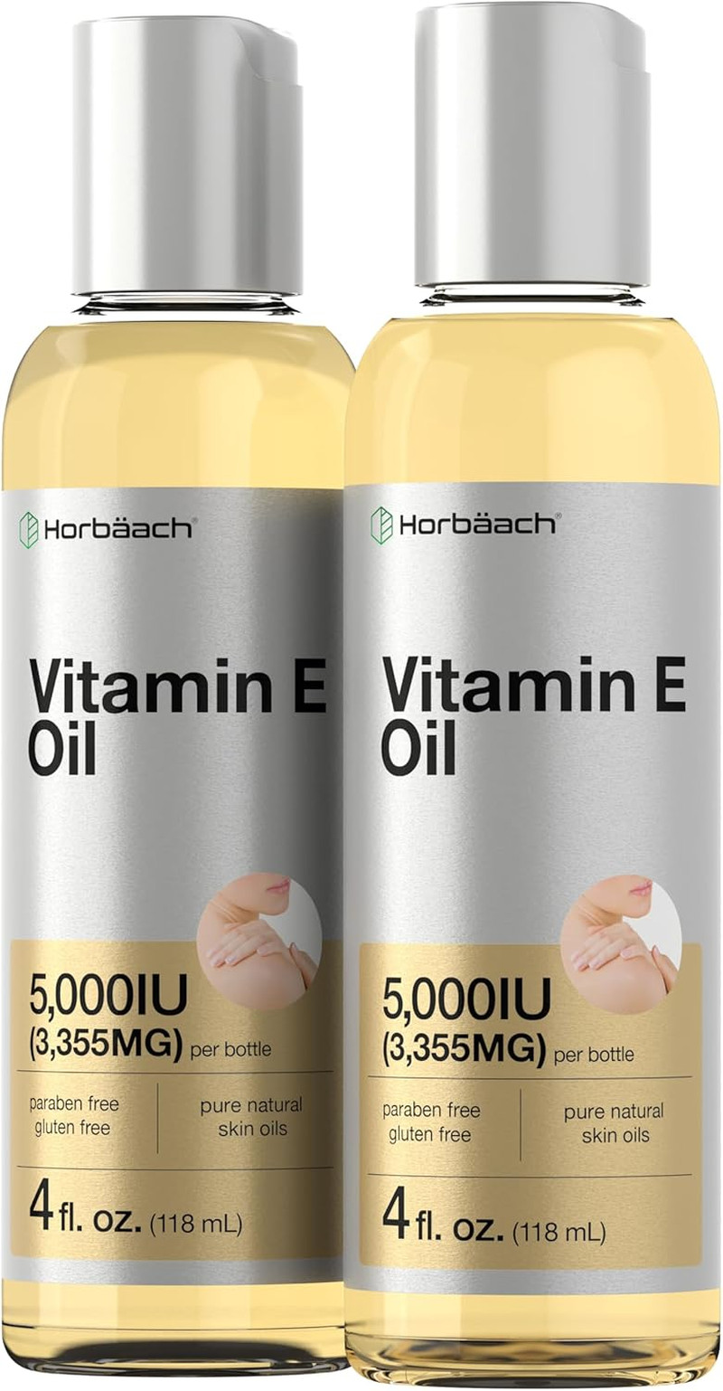 Vitamin E Oil | 5000 IU | 8 Oz (2 X 4Oz) Value Pack | for Skin, Hair, Face & Bod