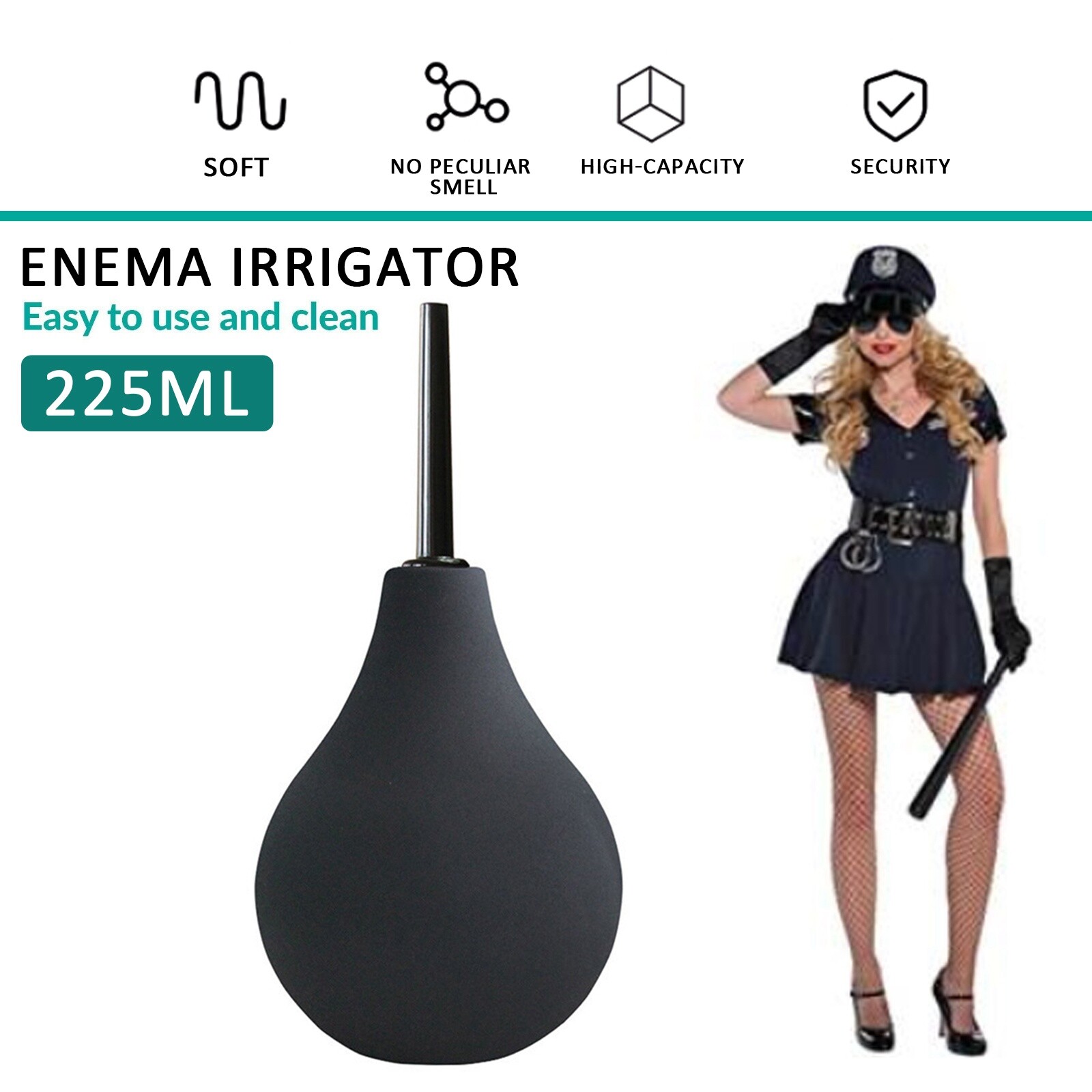 225ml Anal Vaginal Bulb Douche Colonic Irrigation Rubber Enema Bag Cleaner Kit