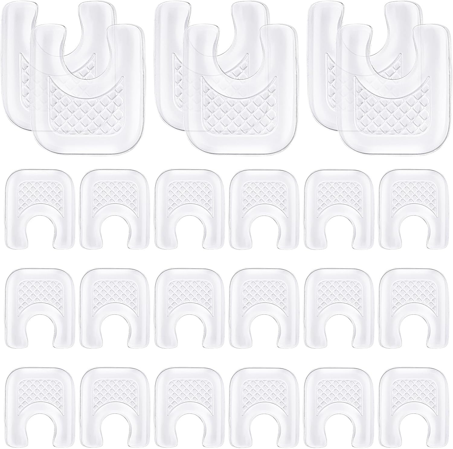 Funtery 20 Pieces Callus Pads for Feet, U-Shaped Gel Transparent