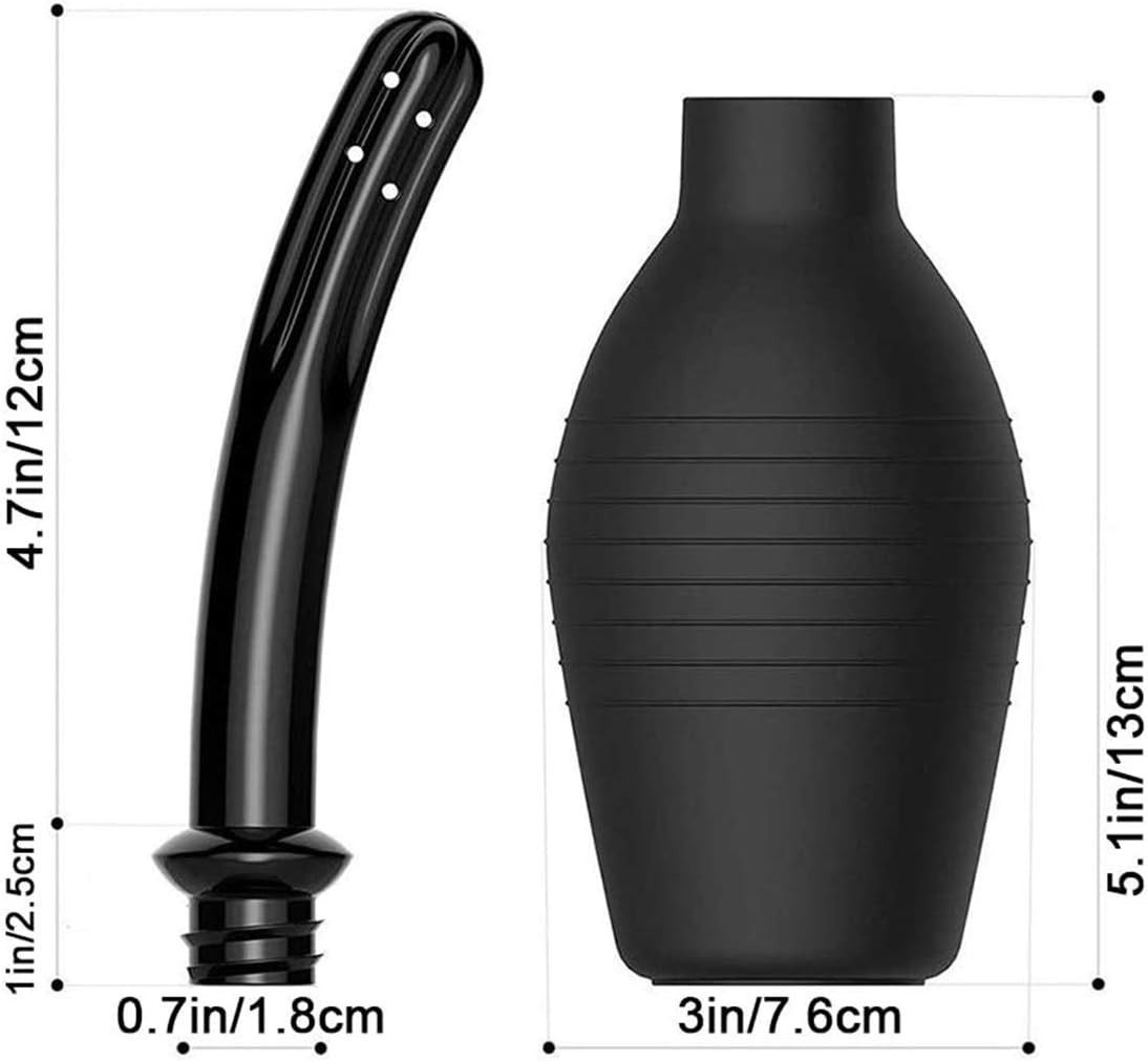 10 Oz Enema Bulb Kit with Storage Bag- Anal or Vaginal Silicone Douche for Men