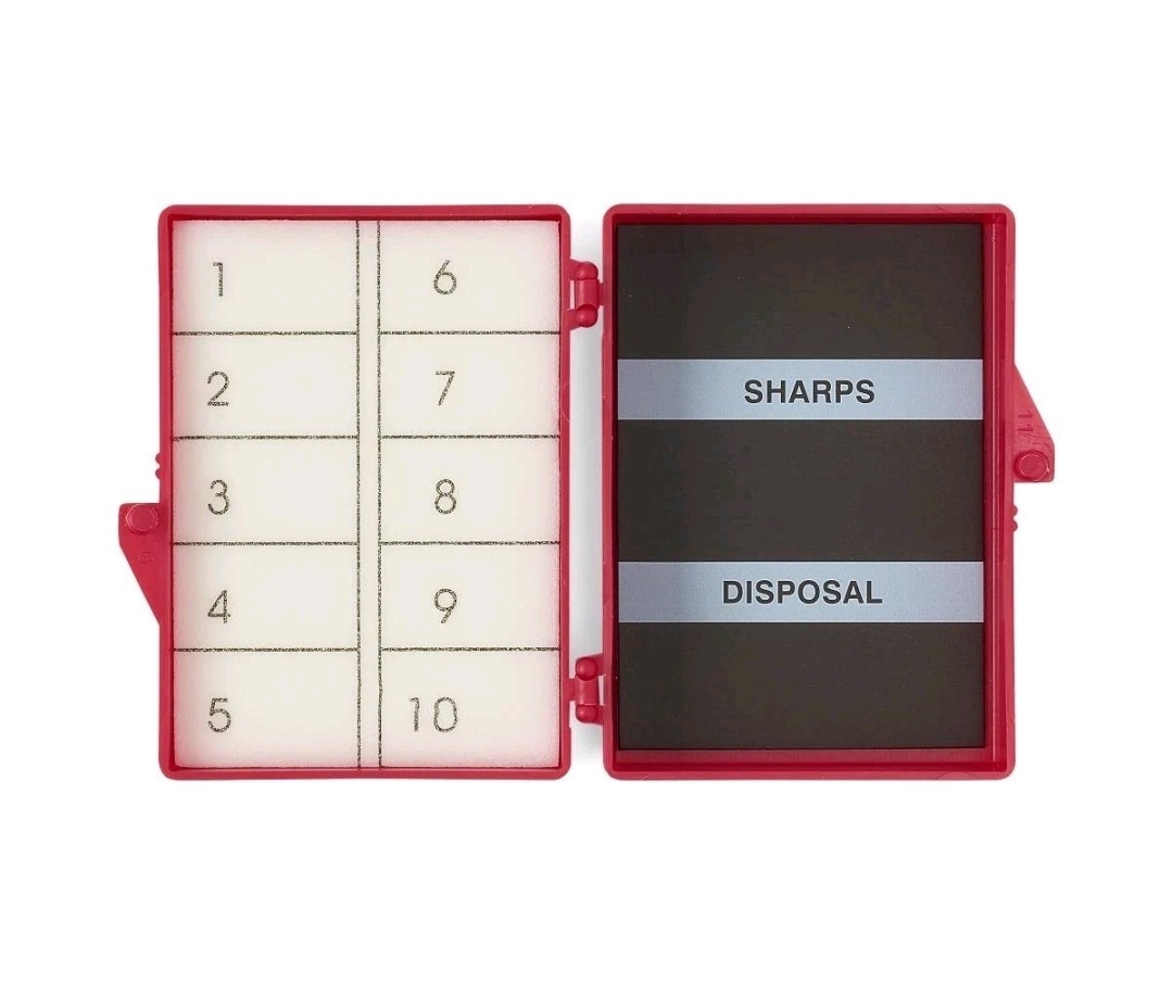 Foam Block Needle Counter with Magnet, 11 Count Open Box. Individually Sealed.