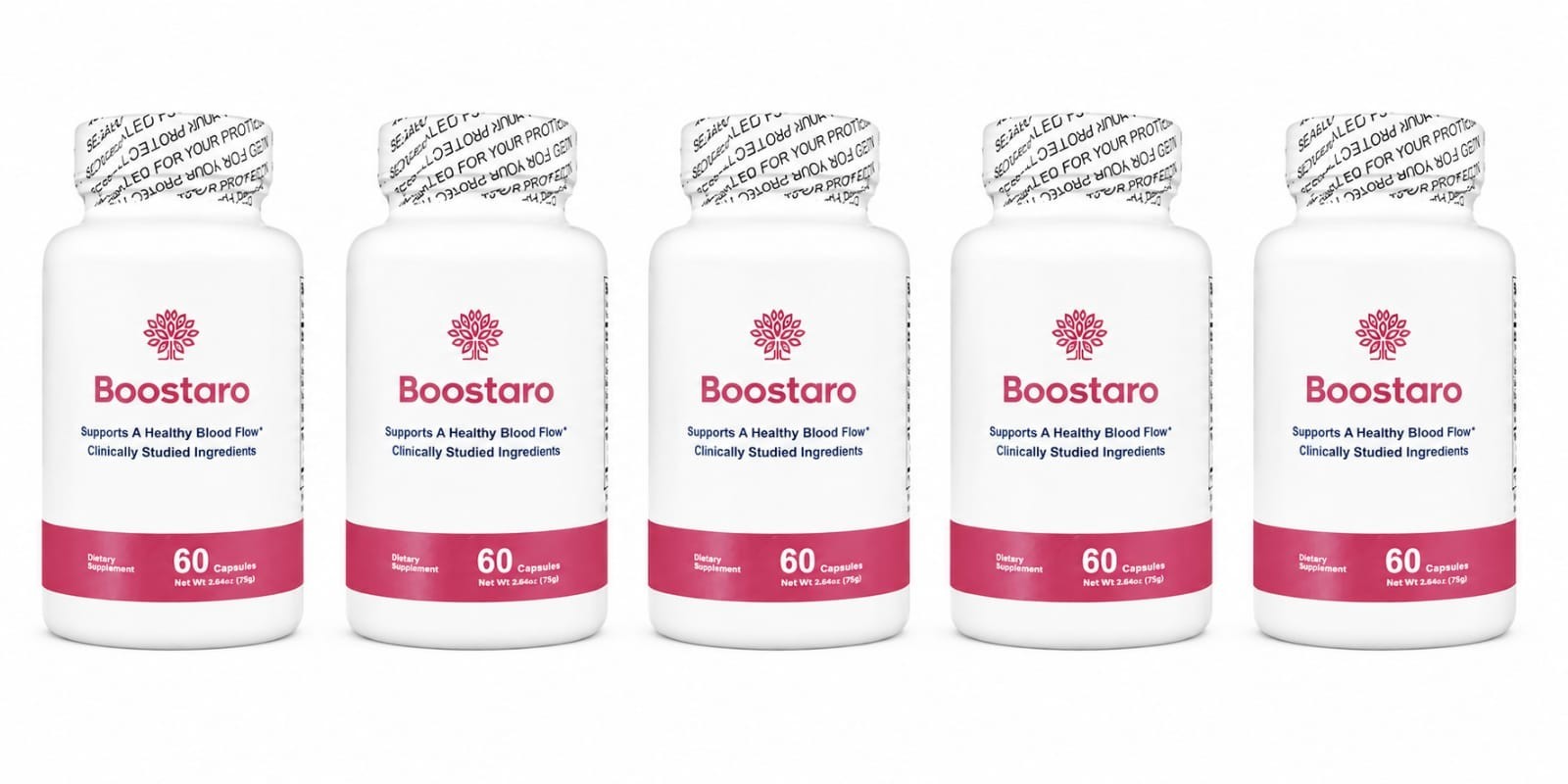 Capsules, Boostaro Blood Flow Support for Men, Max Strength 5 Bottle/ 300 caps