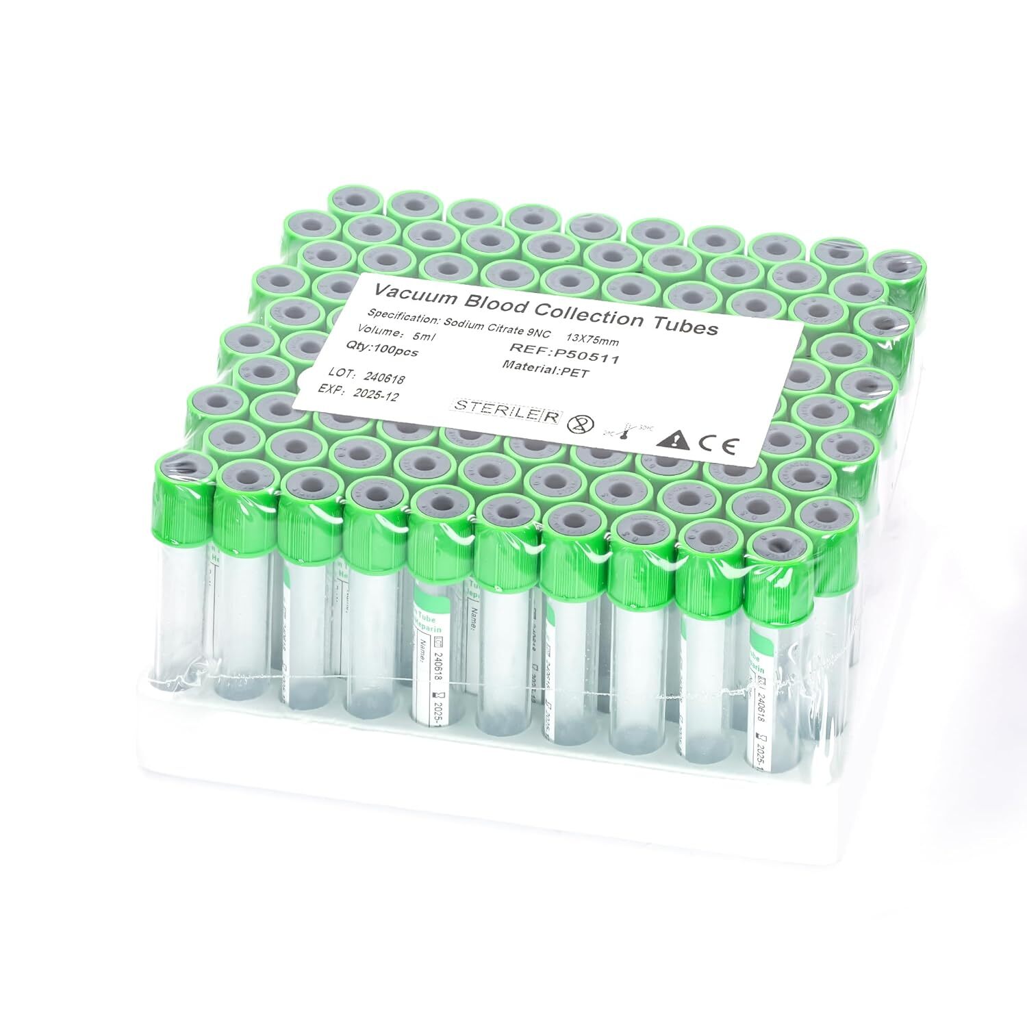 Disposable 100 Pcs Wrap Packaging Tubes 4 Sizes Blood Collection Test Tube