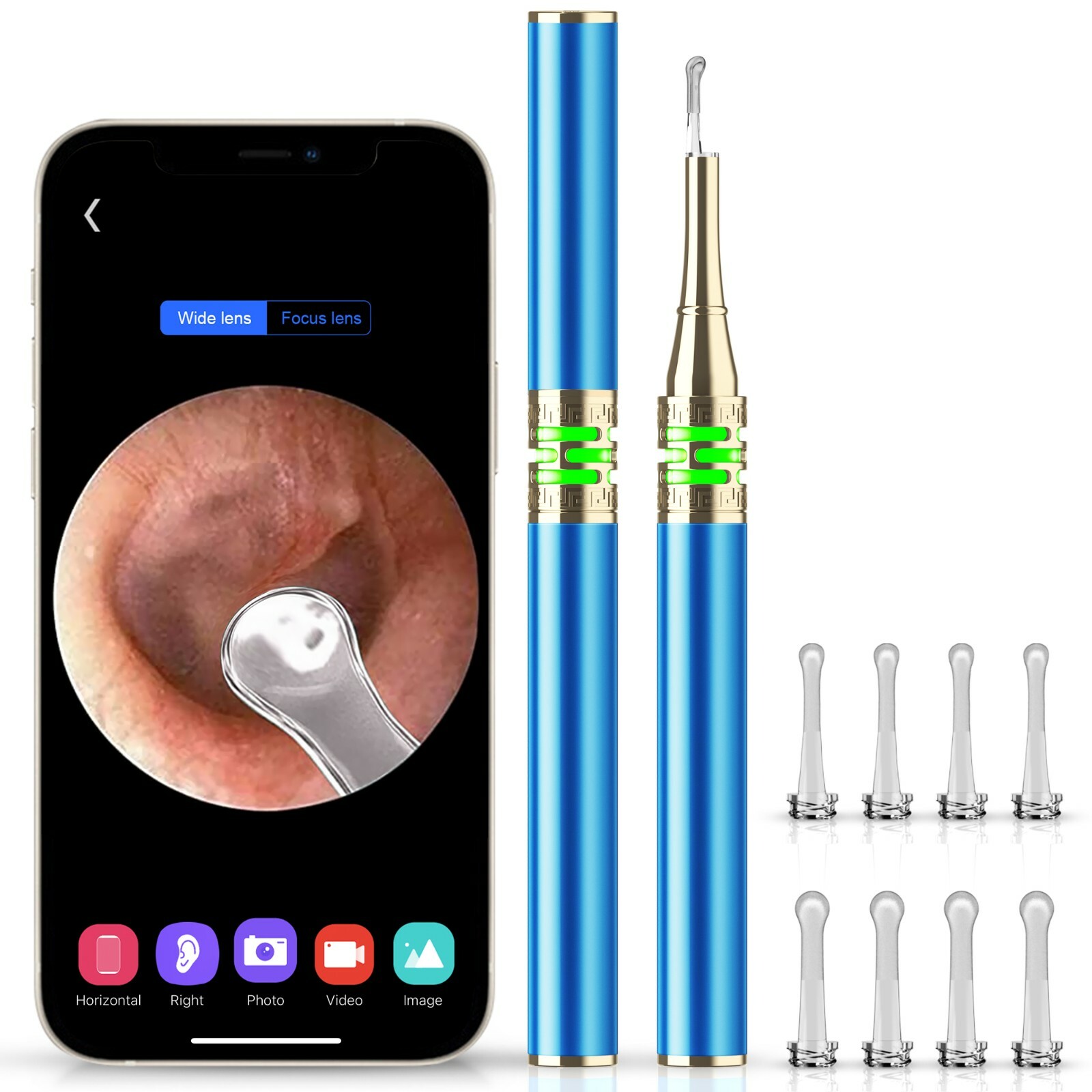 Vasgic Ear Wax Tool Removal with Camera Ear Scope Otoscope with Light kit