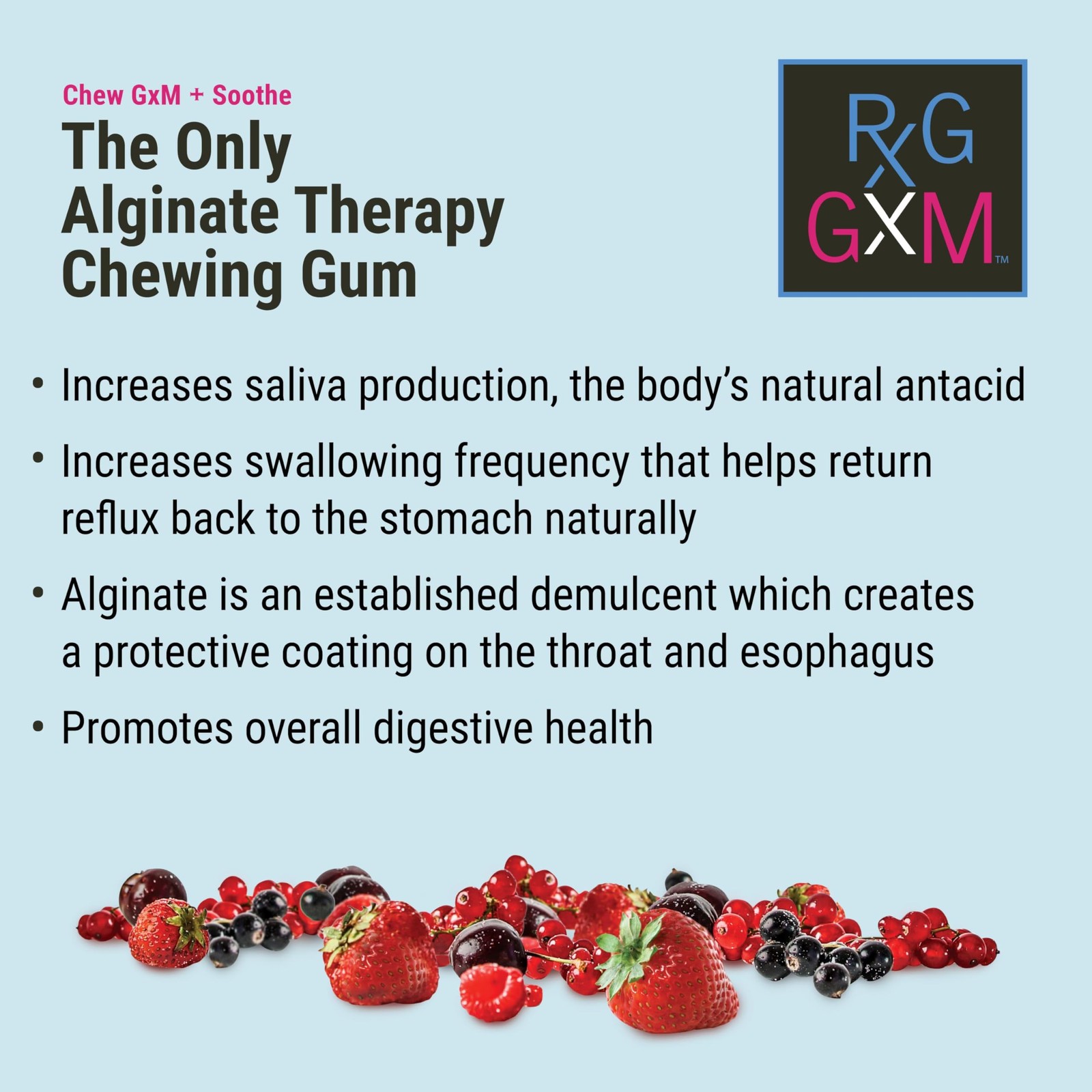 REFLUX GOURMET Berry Soothe Gum Alginate Therapy Sodium 30 Count (Pack of 1)