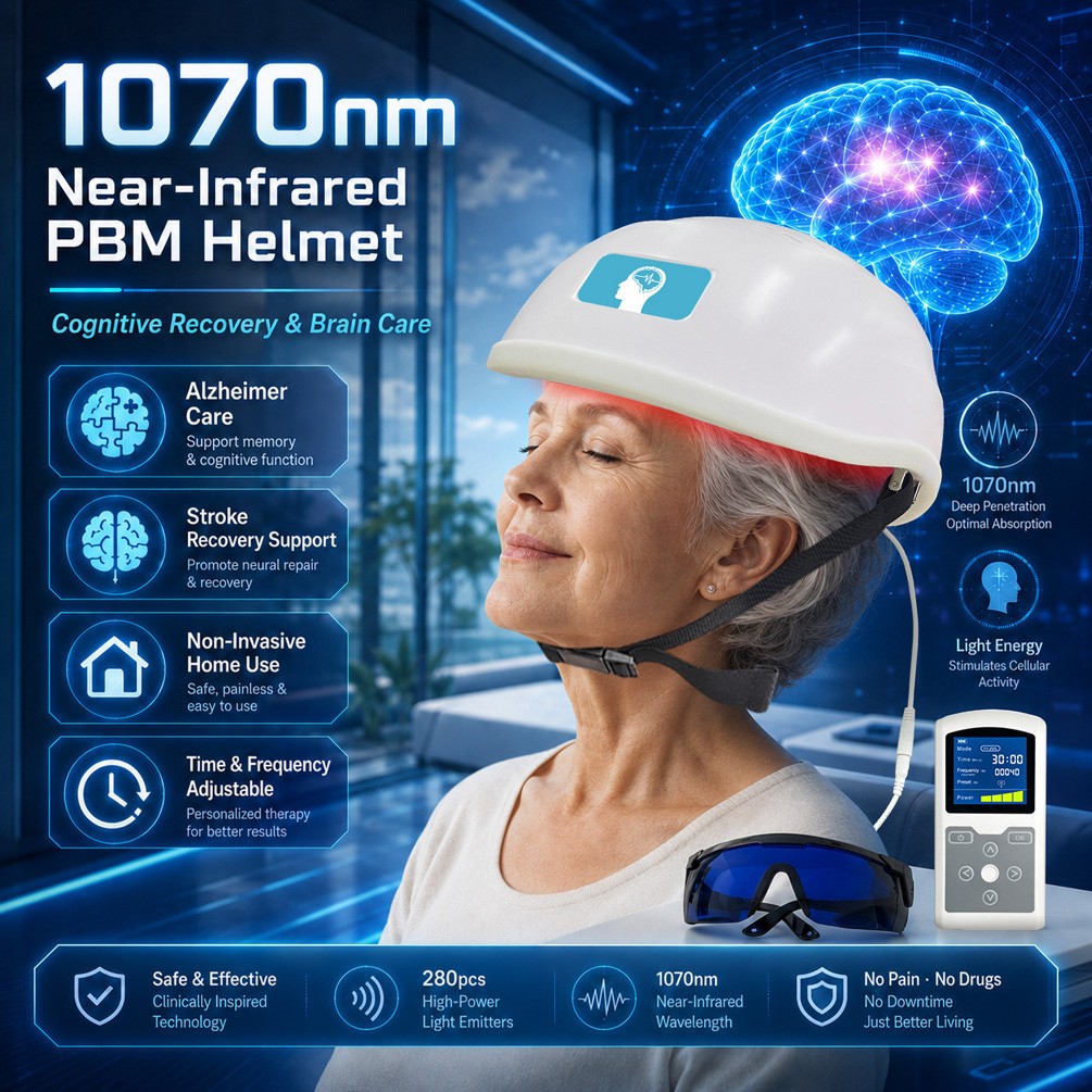 1070nm Near Infrared Light Physical Therapy PBM Brain Helmet For Parkinson PTSD