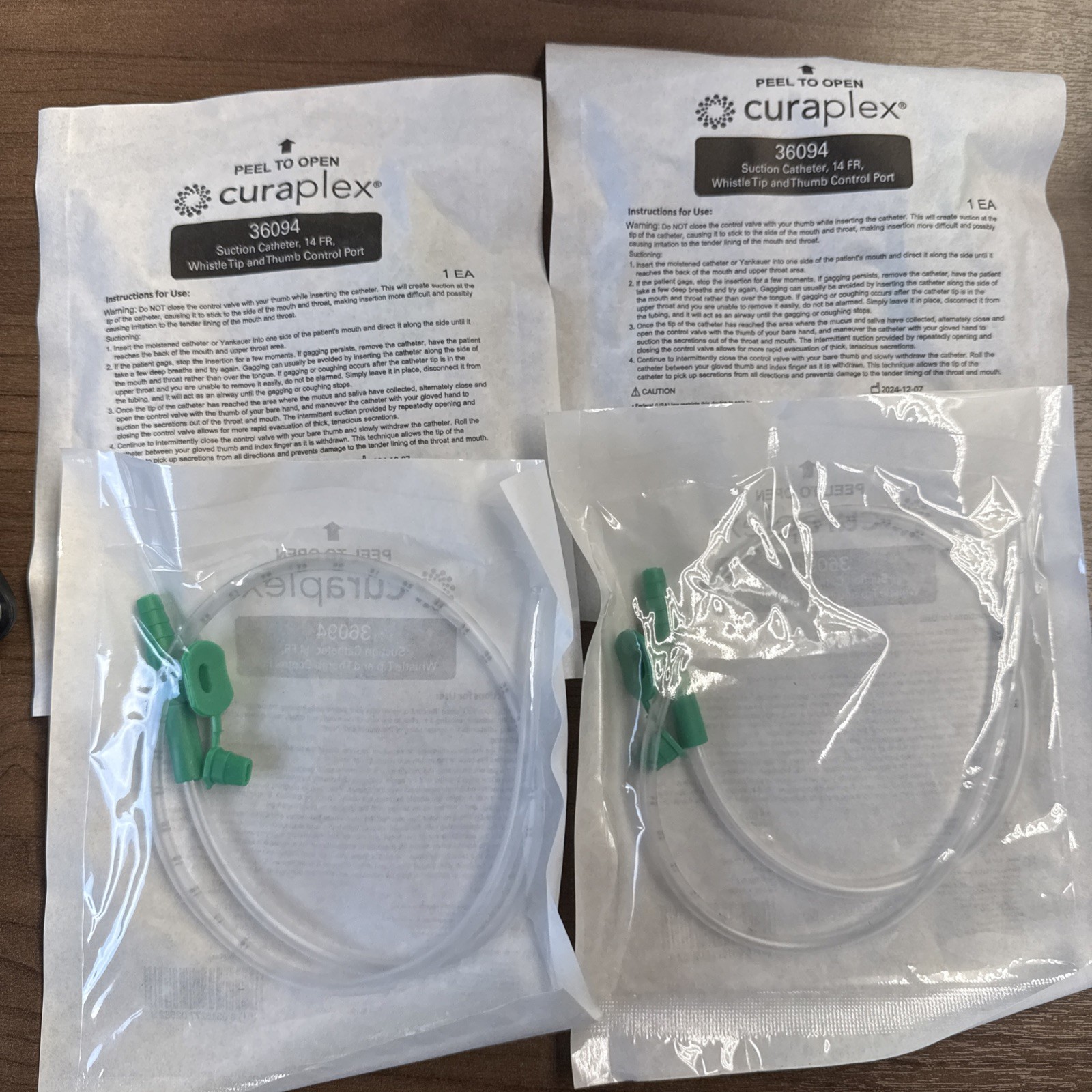 Curaplex Suction Catheter, 14FR WHISTLE TIP AND THUMB CONTROL PORT 4 Each