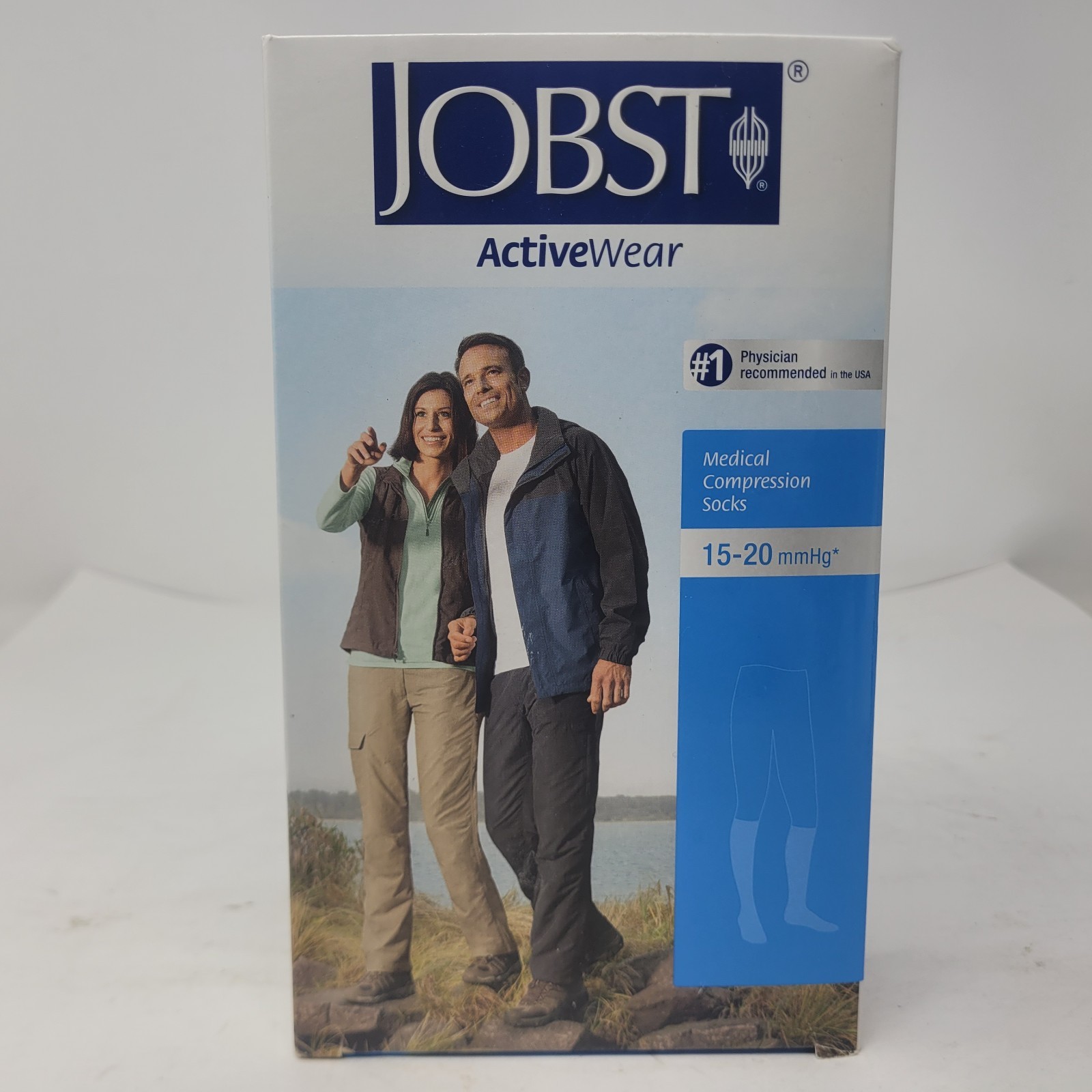JOBST ActiveWear Medical Compression Knee Socks 15-20 mmHg Size Medium White