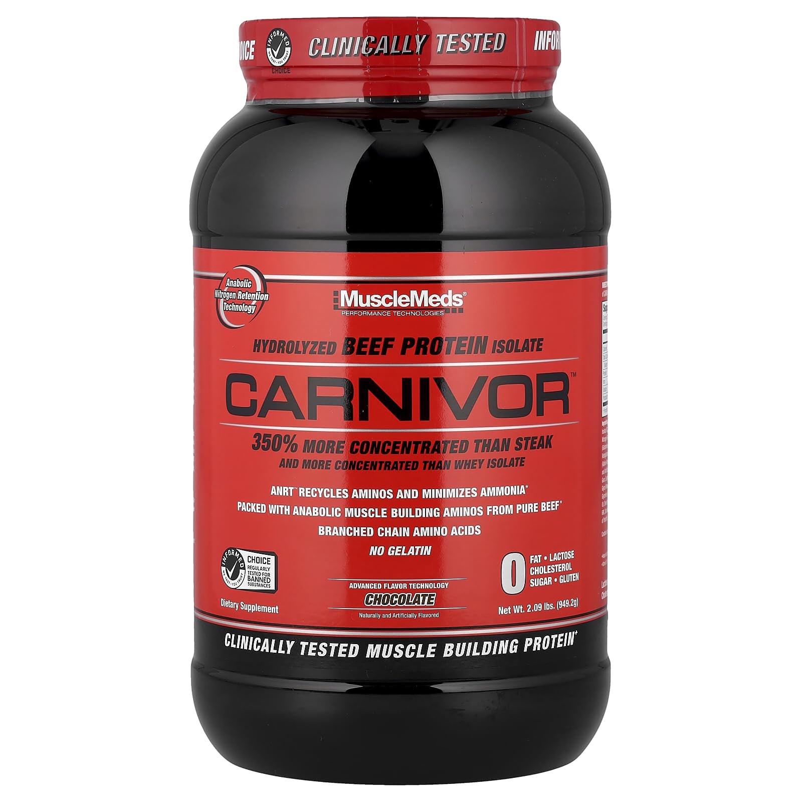 Beef Protein Isolate Powder 23g Chocolate 28 Servings MuscleMeds CARNIVOR