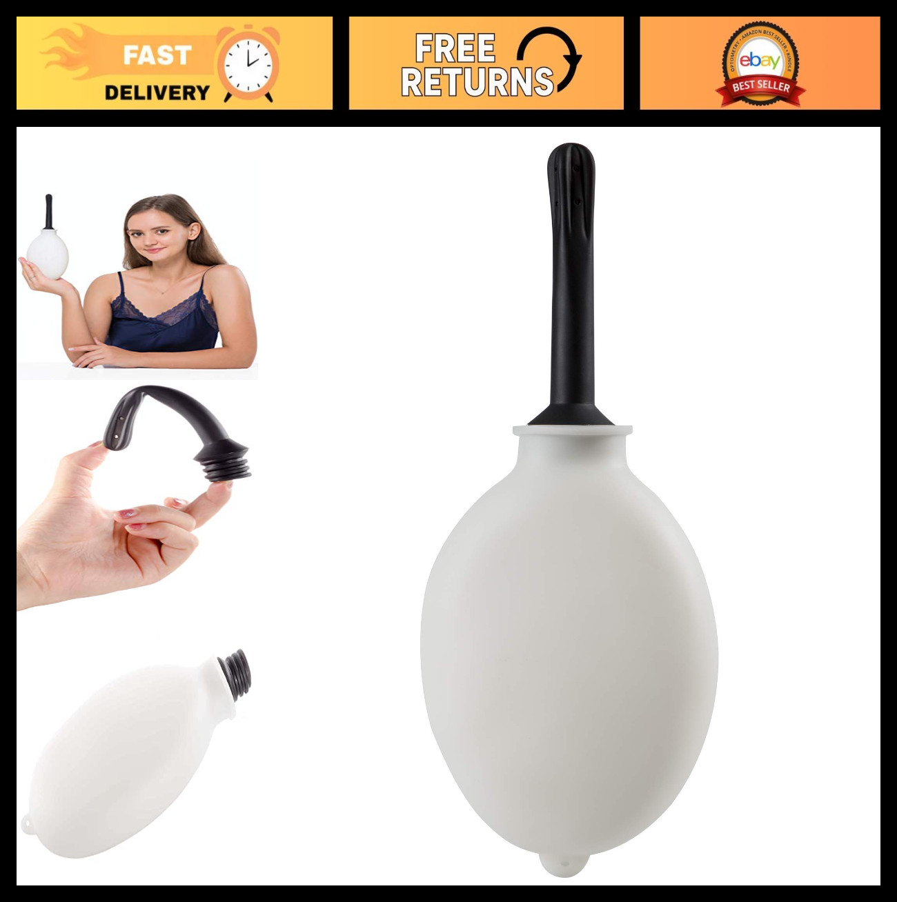 Compact Silicone Douche Bag – Reusable Travel Kit, 11 Fl Oz, Easy Clean & Portab