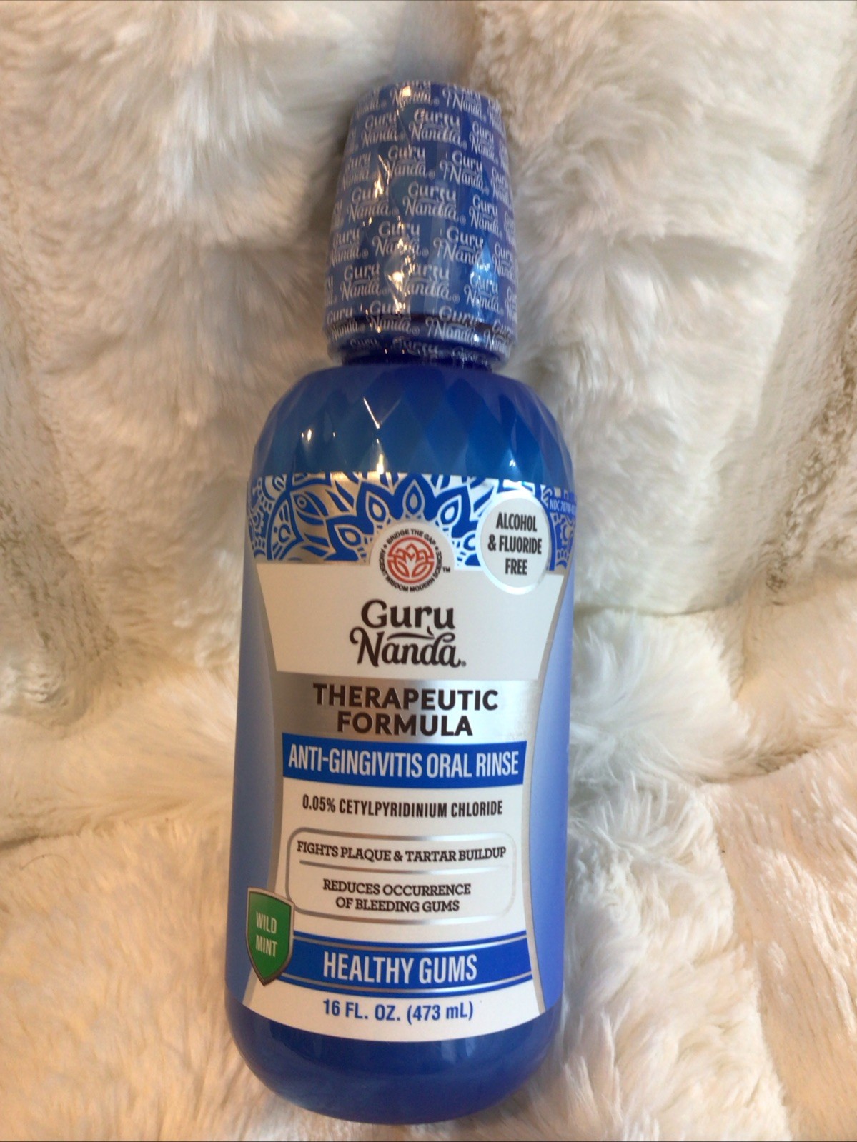 NEW GURUNADA Mouthwash Healthy Gums Antigingivitis Oral Rinse Wild Mint 16Fl Oz