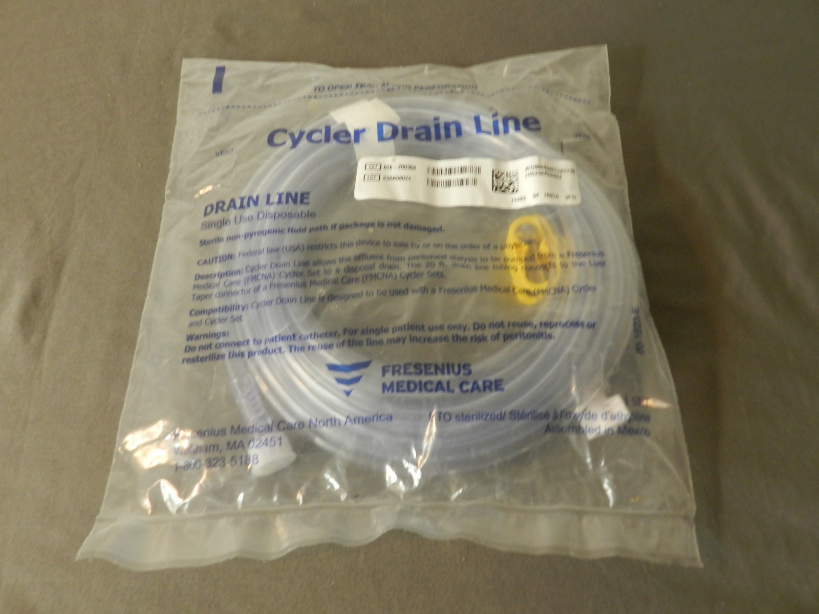 Cycler Drain Line by Fresenius 026-20036A ~Sealed! -30-