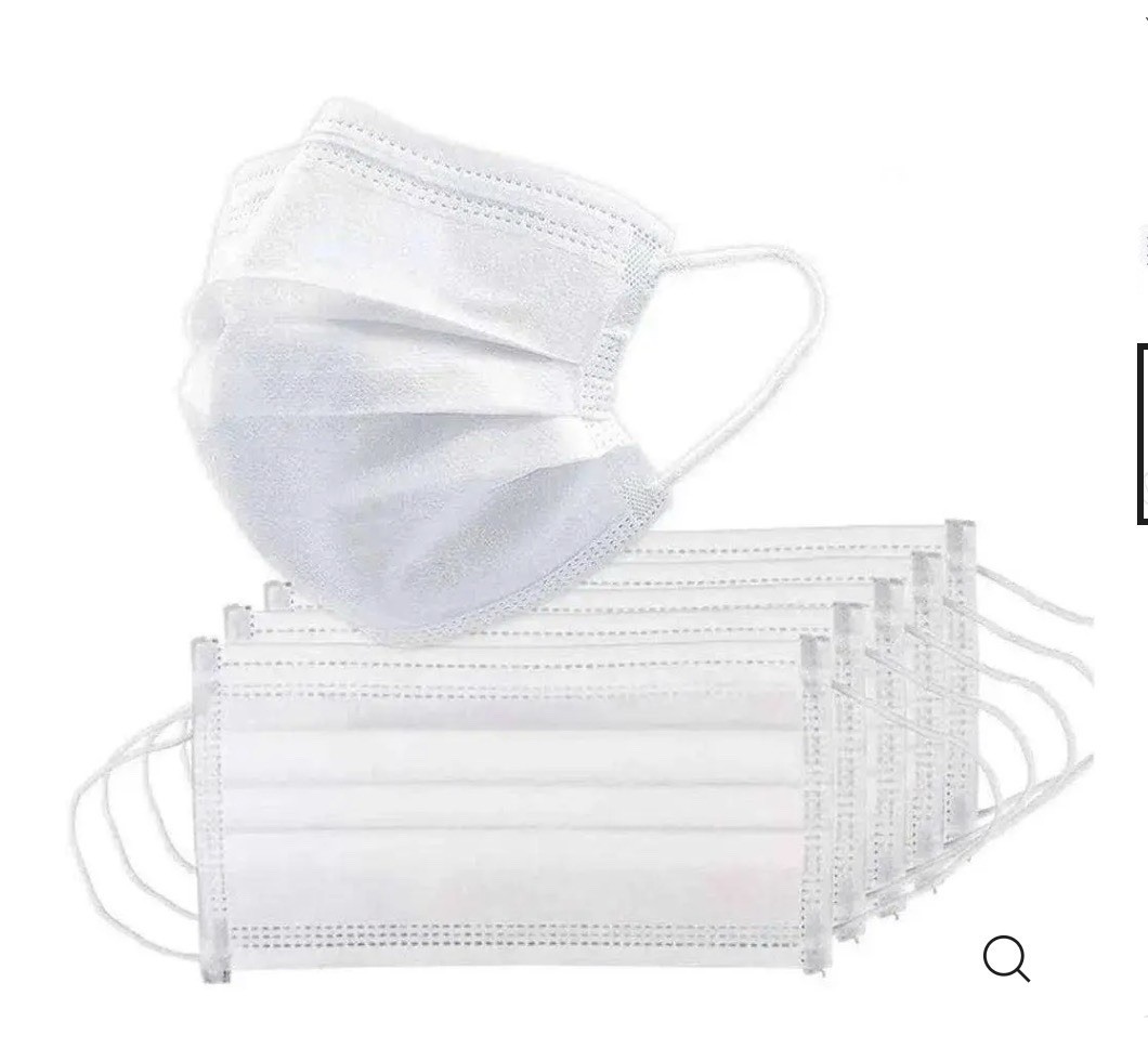 Bulk Lot: Approx. 2500 White Disposable Face Masks Surgical (19lb Box)