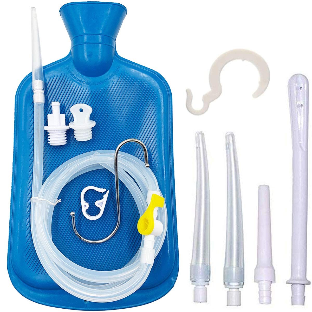 Enema Kit – 2L Enema Bag– 5.0ft. Long Silicone Hose – 5 Multi-Size Reusable T…