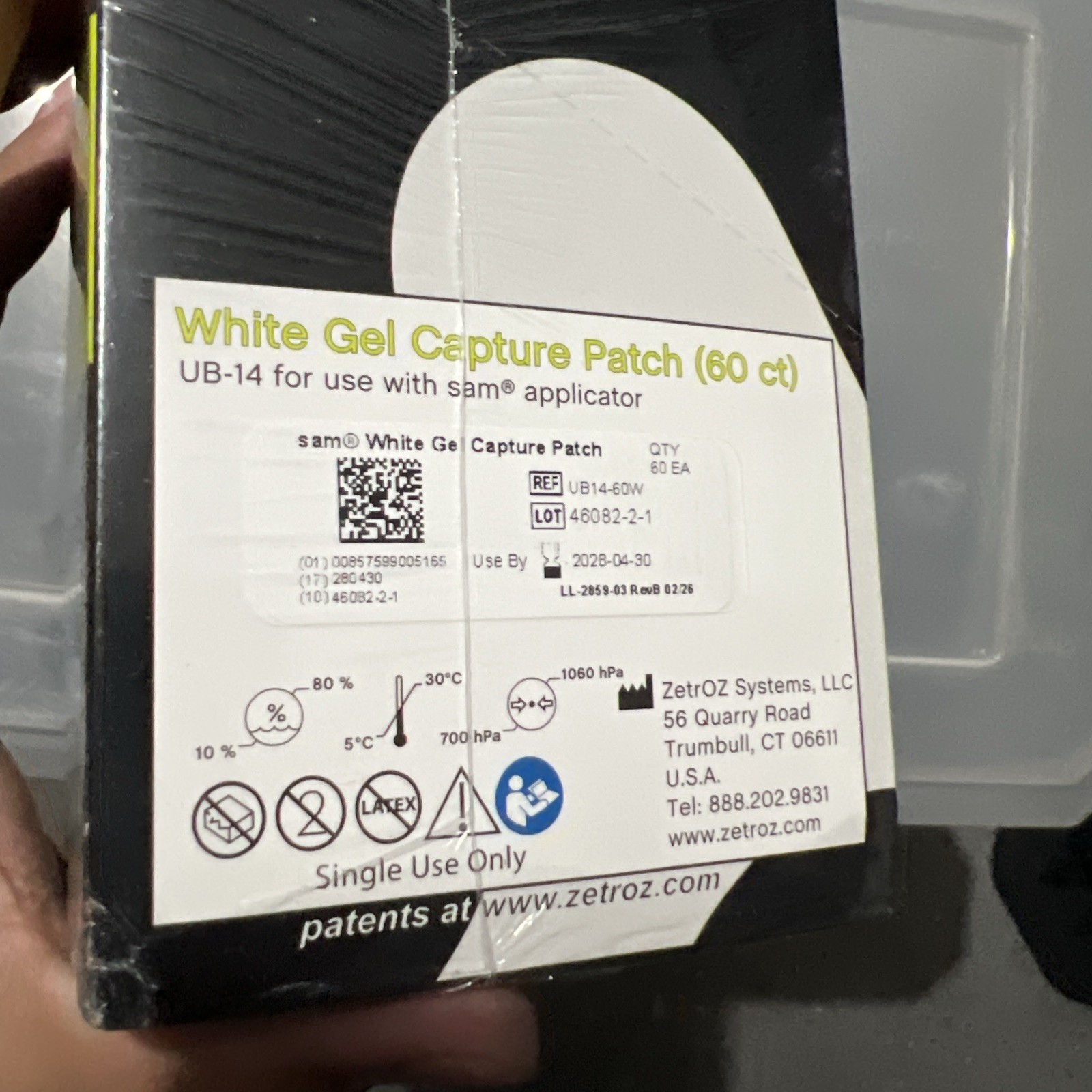 sam White Gel Capture Patch UB-14 for sam Applicator, Single Use, 60 ct
