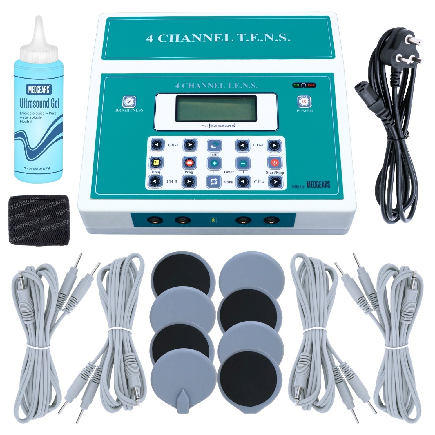 Physiogears 4 Channel TENS Electrotherapy Physiotherapy Machine Pain Relief Unit