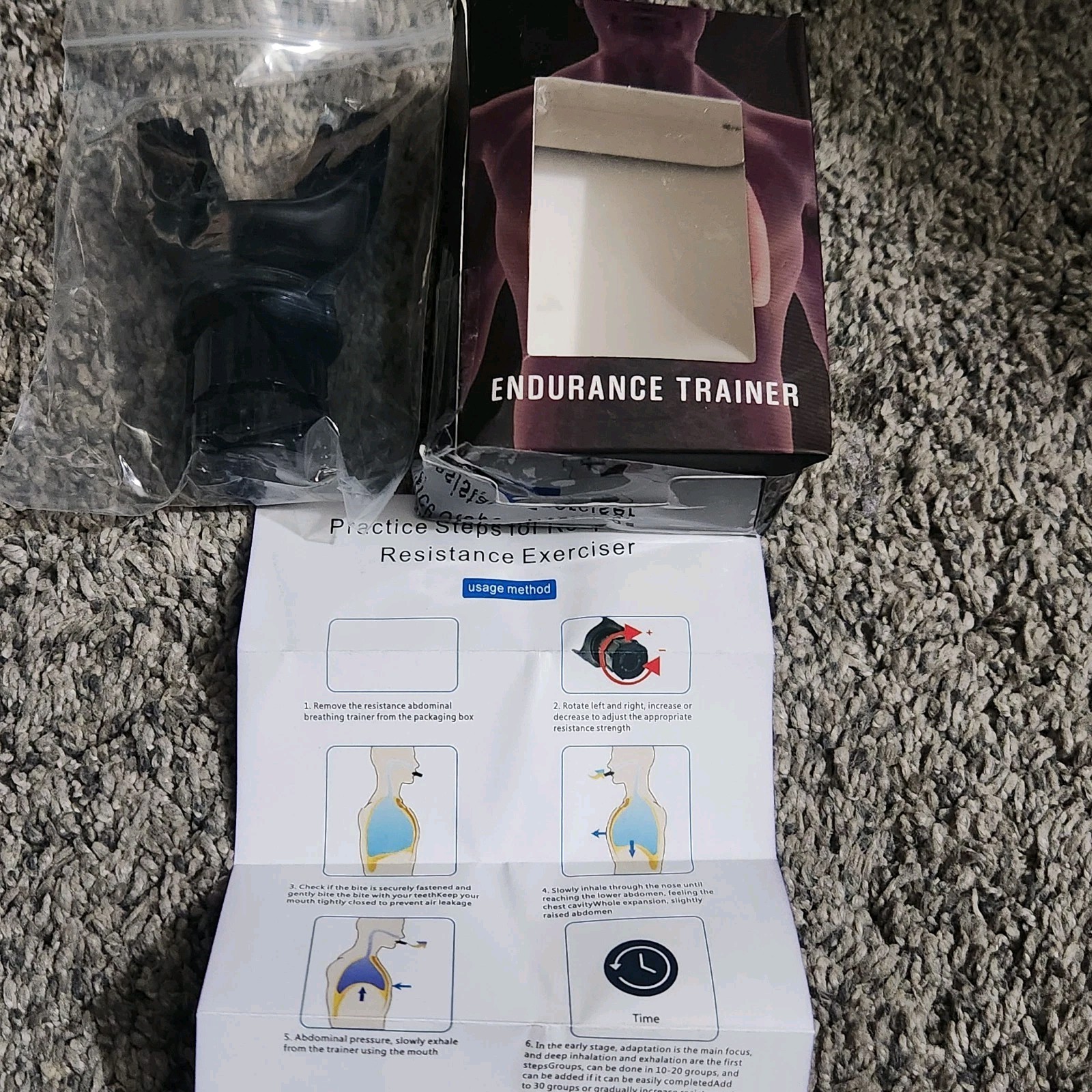 Endurance Trainer Breathing Exercise Device Lung Breath Trainer Mouthpiece NEW