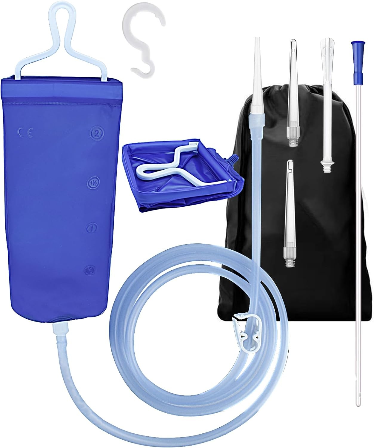 2L Enema Kit Colon Cleansing Irrigation Bag Set Silicone Enema Tubing Hose Tu…