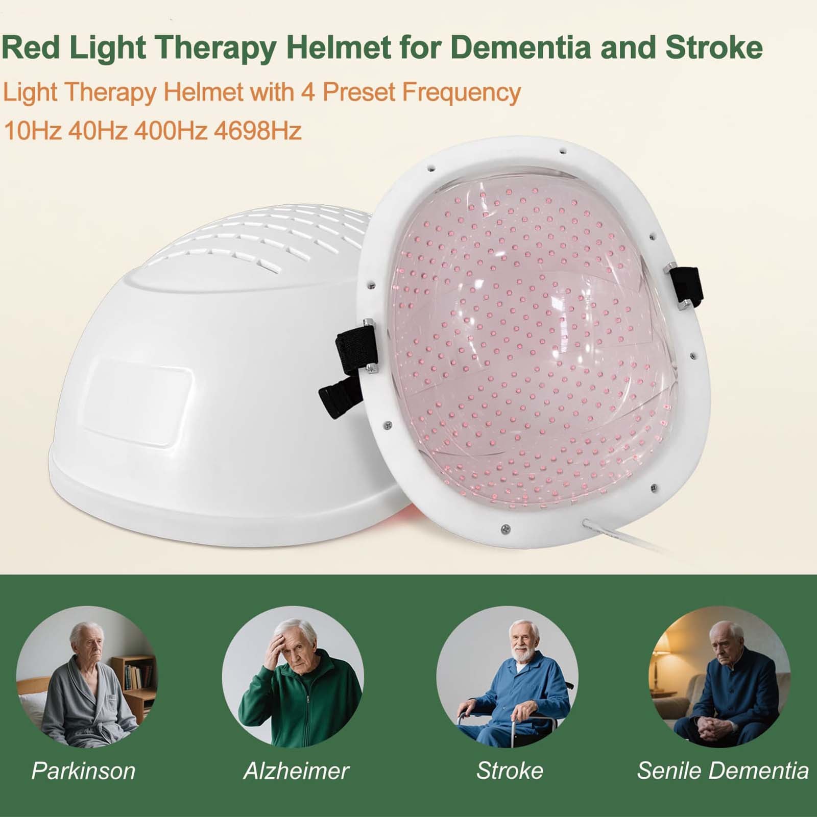 Home 810nm NIR Helmet with 280 LEDs for Mitochondrial Biogenesis & Brain Repair