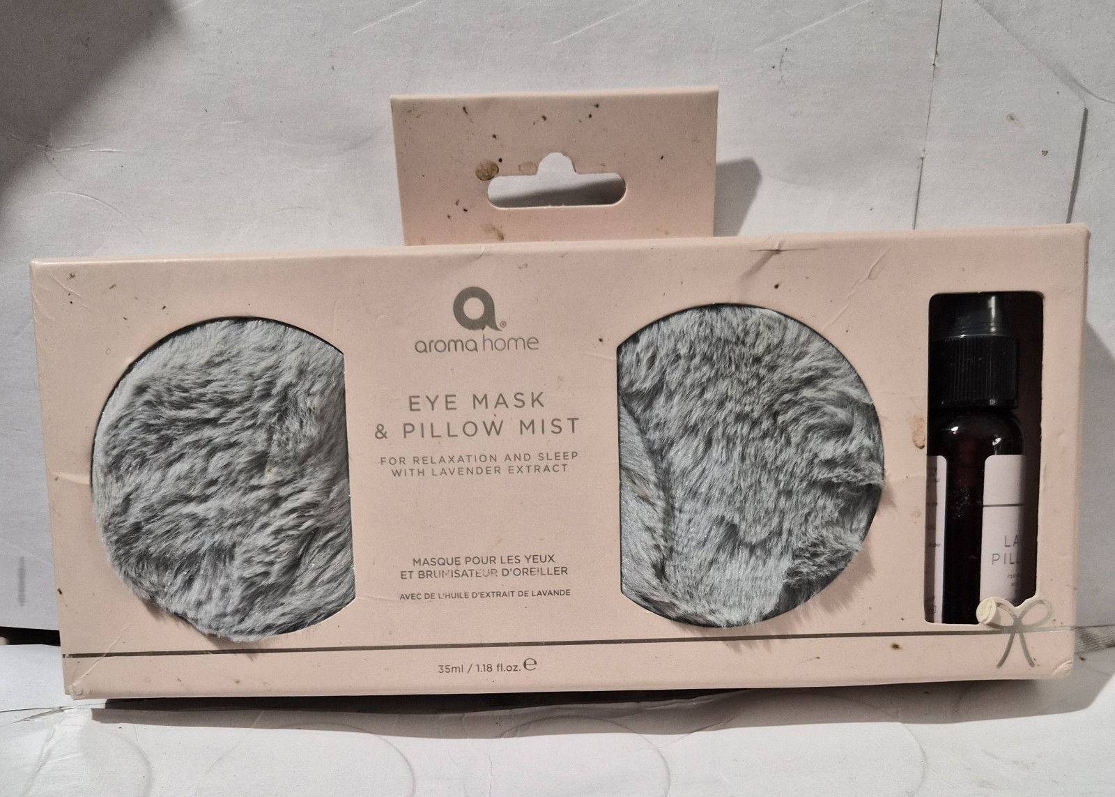 AROMA HOME EYE MASK & PILLOW MIST/W/LAVENDER EXTRACT-FOR RELAXING SLEEP-FAUX FUR