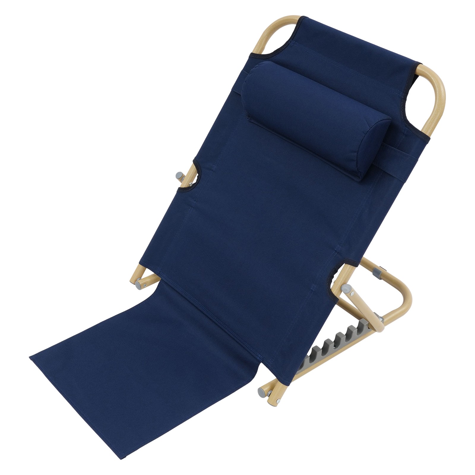 Deep Blue Portable Folding Adjustable Sit up Back Rest, Multifunction Bed Chair