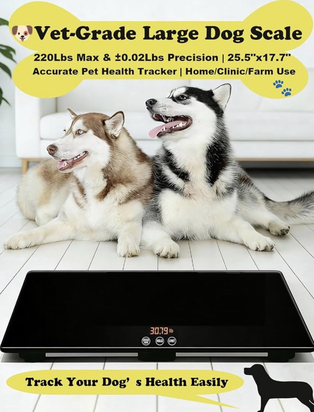 Digital Weighing Scale For Veterinary Care. Dogs, Cats, 220lbs Capacity