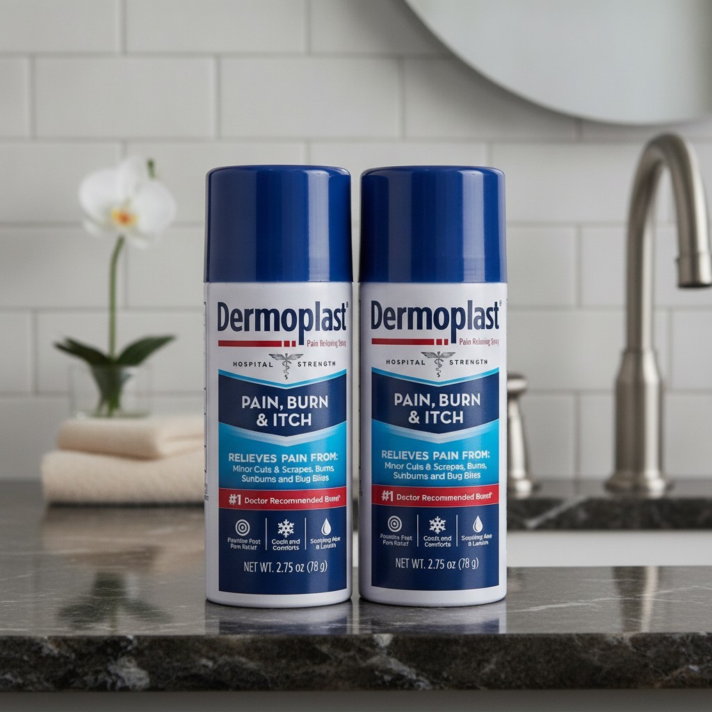 Pain Relief Spray 2.75 Ounce Pack Dermoplast Burn Itch Minor Cuts Burns Bites