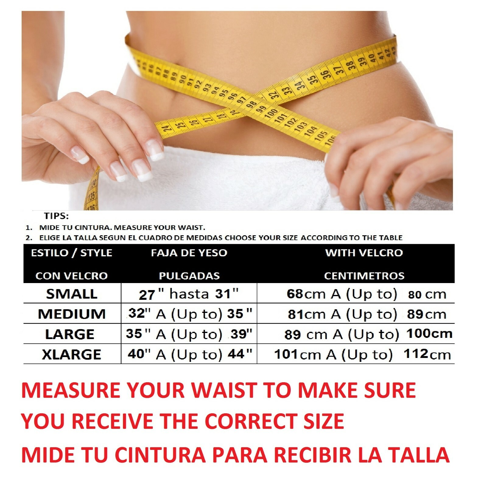 1 Faja de yeso Reductora Plaster Corset Yesoterapia 100% Mejorada (LARGE = 35″)