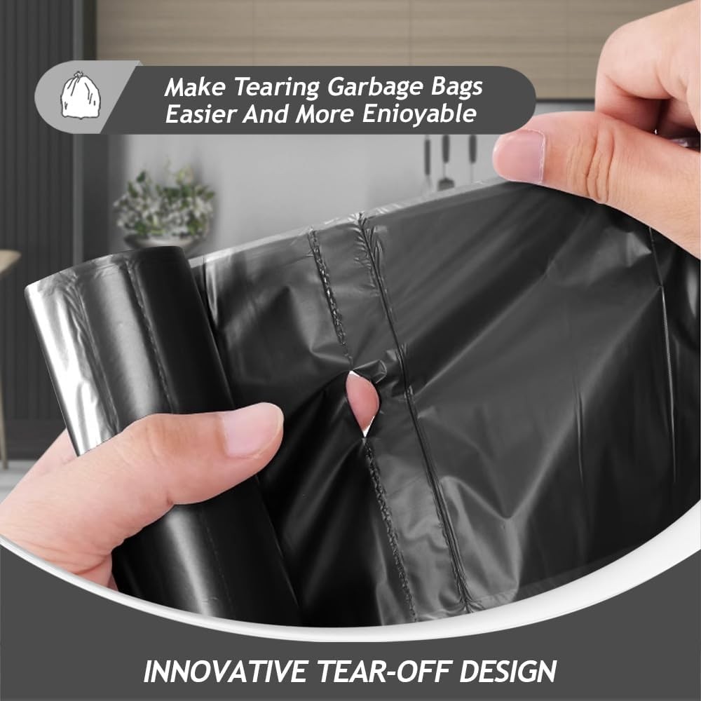 2 Gallon 100 Counts Small Strong Black Trash 1 Count (Pack of 100), black