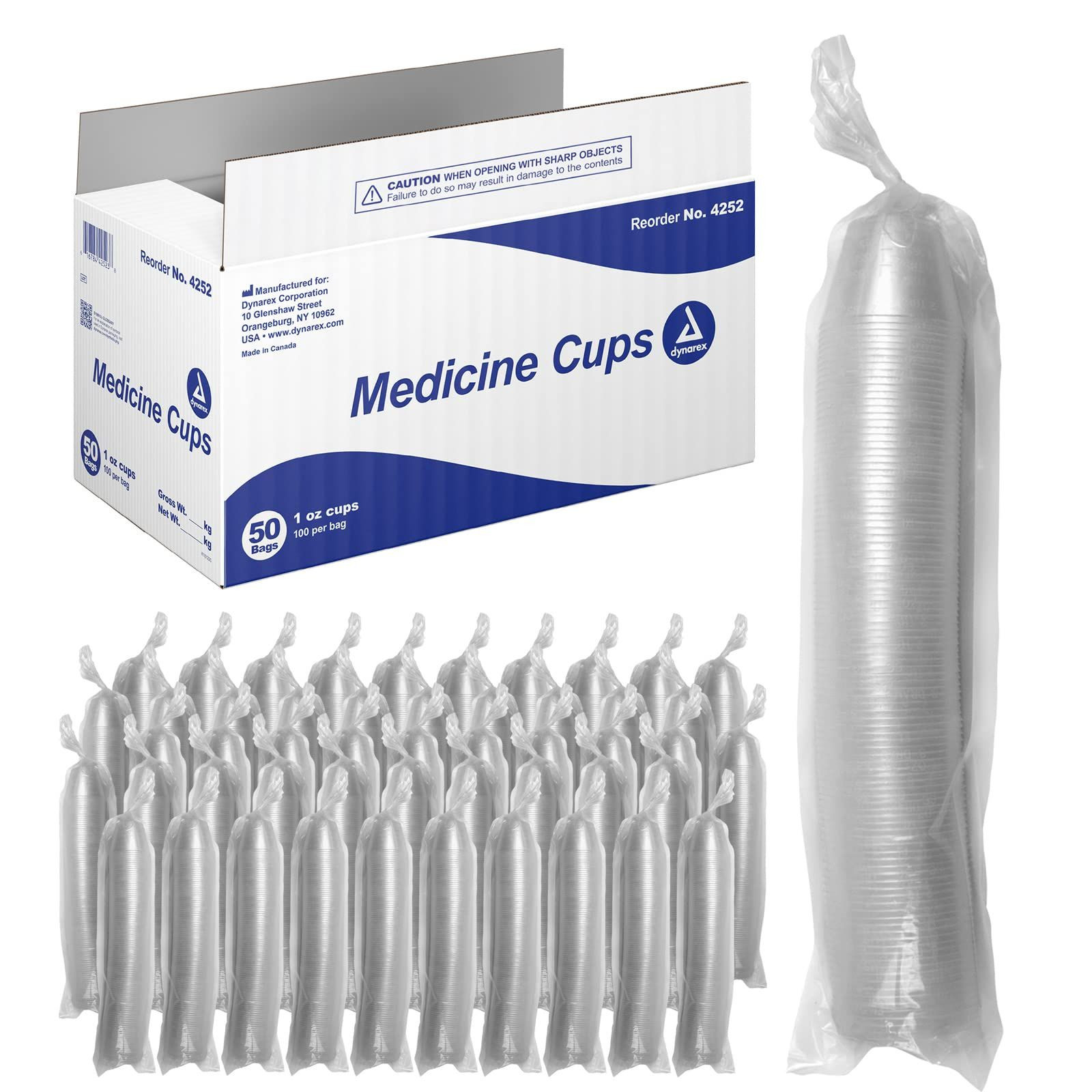 Dynarex Standard Medicine Cups, 1 Oz., Made with Translucent Plastic, For…