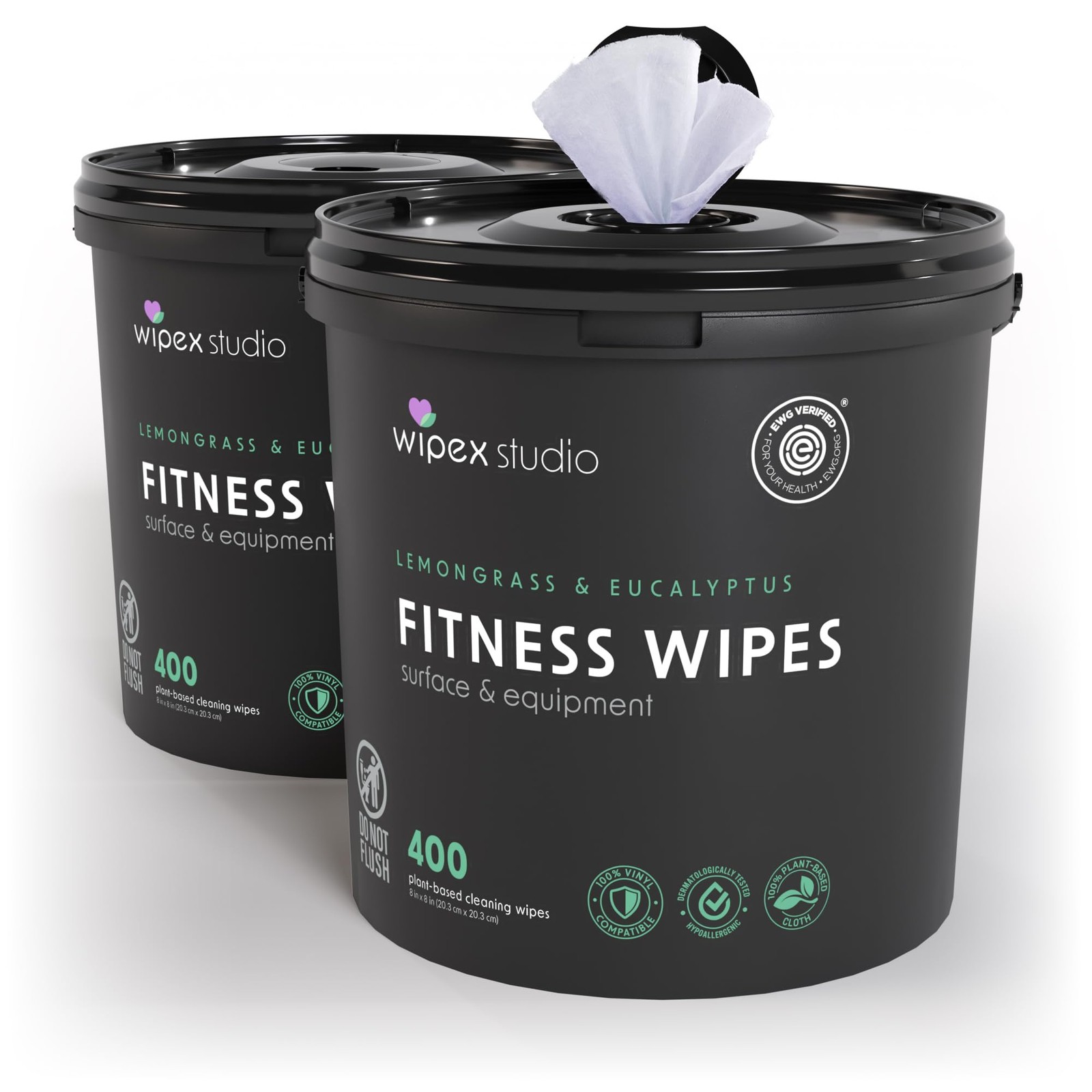 Gym Wipes Plant Based EWG Verified 400 Count Pack of 2 Wipex Natural