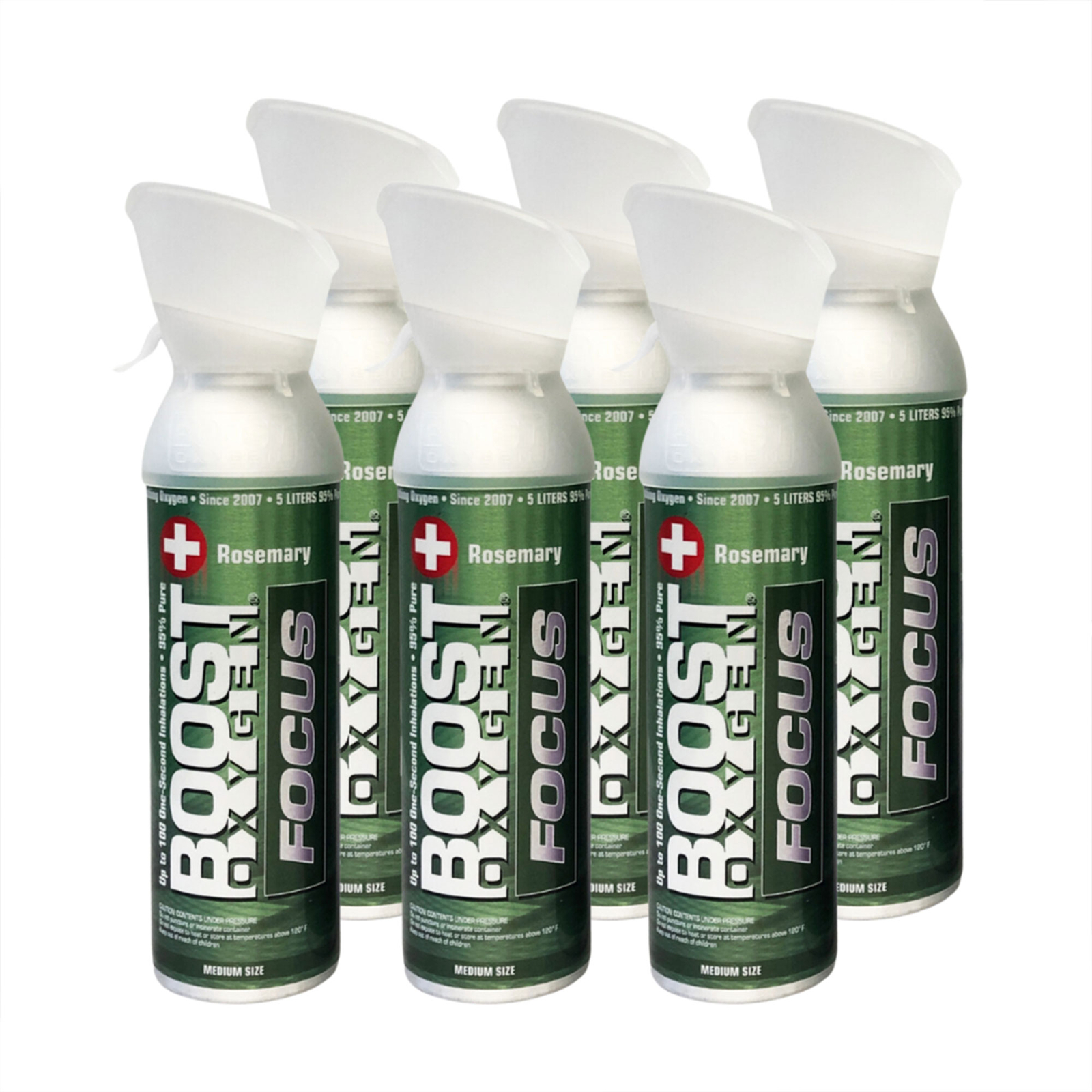 Boost Oxygen Think Tank Natural Portable 5 Lt Pure Canned Oxygen Rosemary 6Pack