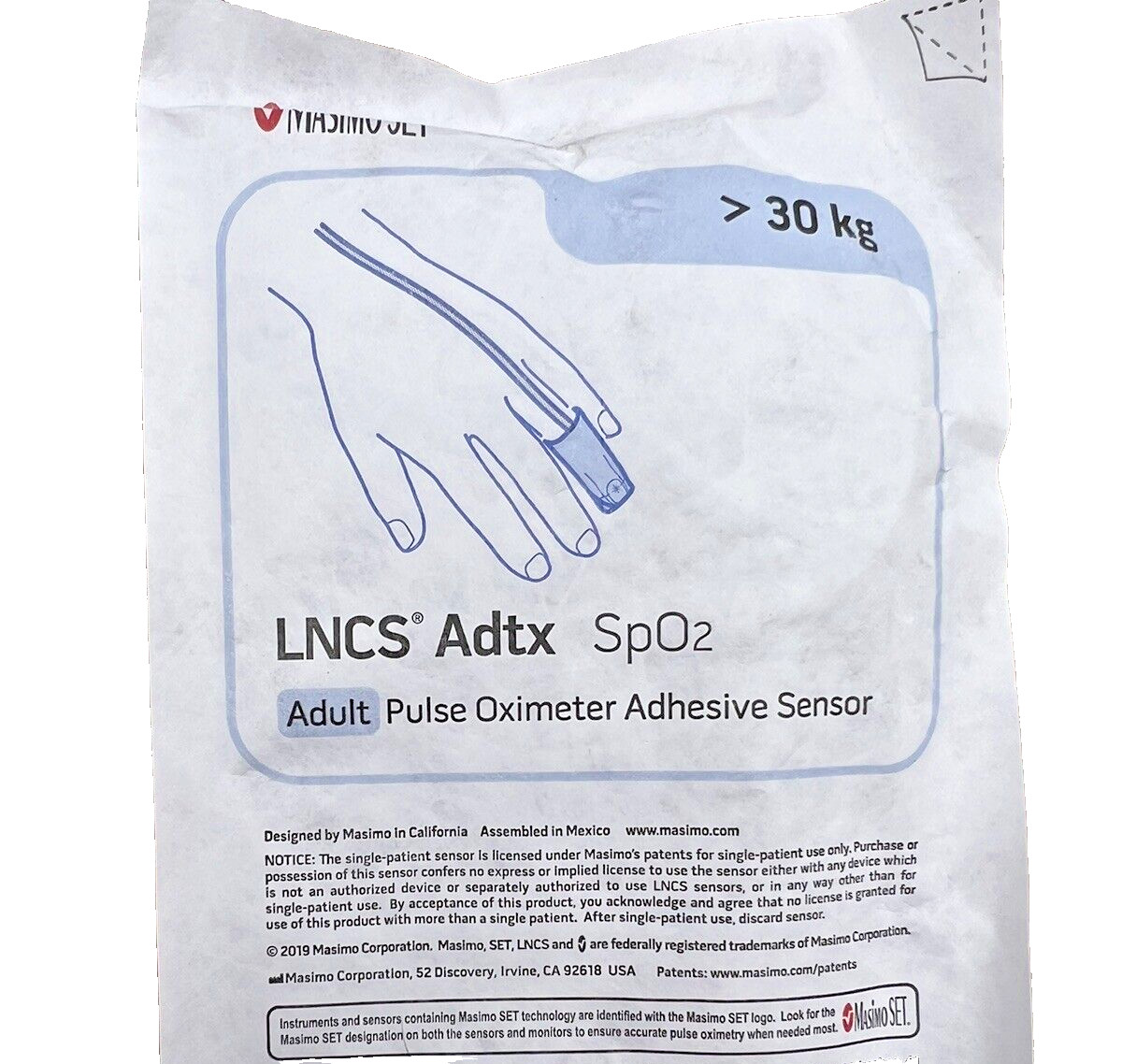 Mas. LNCS Adtx Adult Sp02 Adhesive Sensors Ref 1859 New NO BOX 1 lot 400 sensors