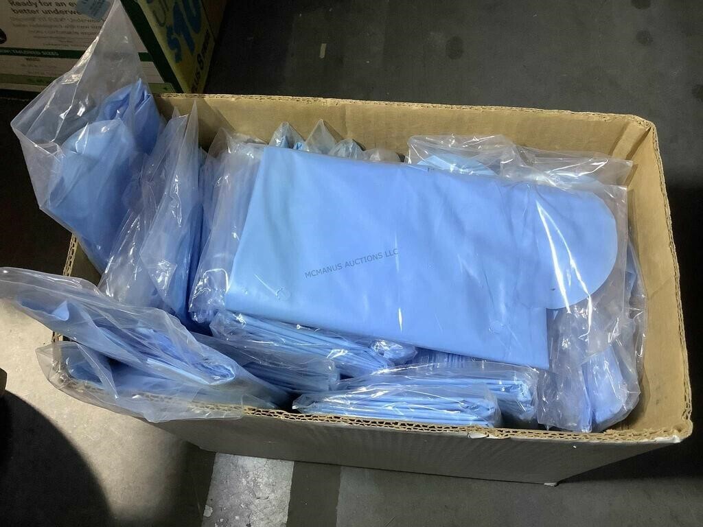 12-DANIELS WOODS LAND Disposable Isolation Gowns -Size Large (Pack of 12) Blue