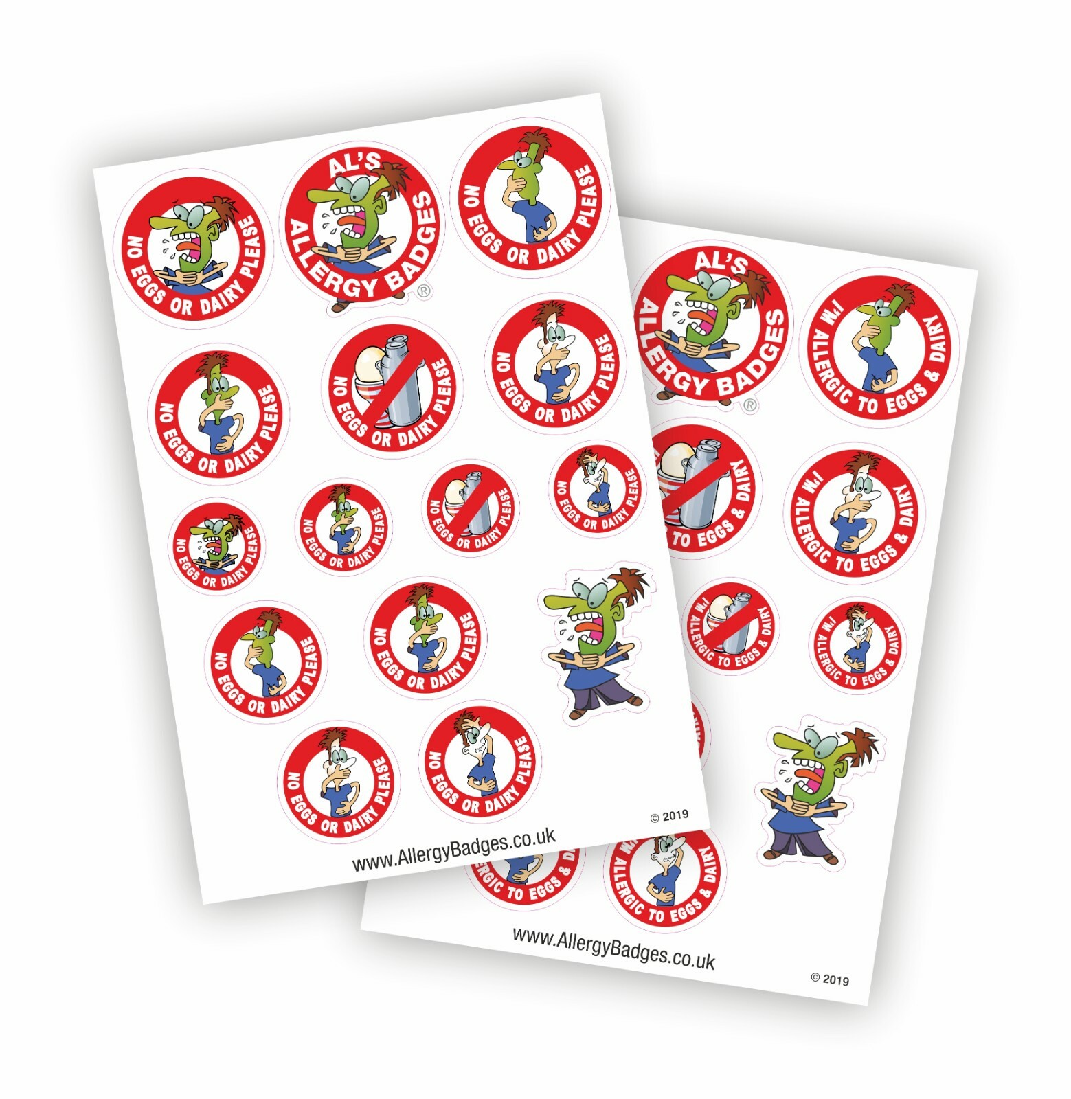 Egg & Dairy Allergy Pin Badges Also Sewon Patches & Stickers Allergic Eggs/Dairy