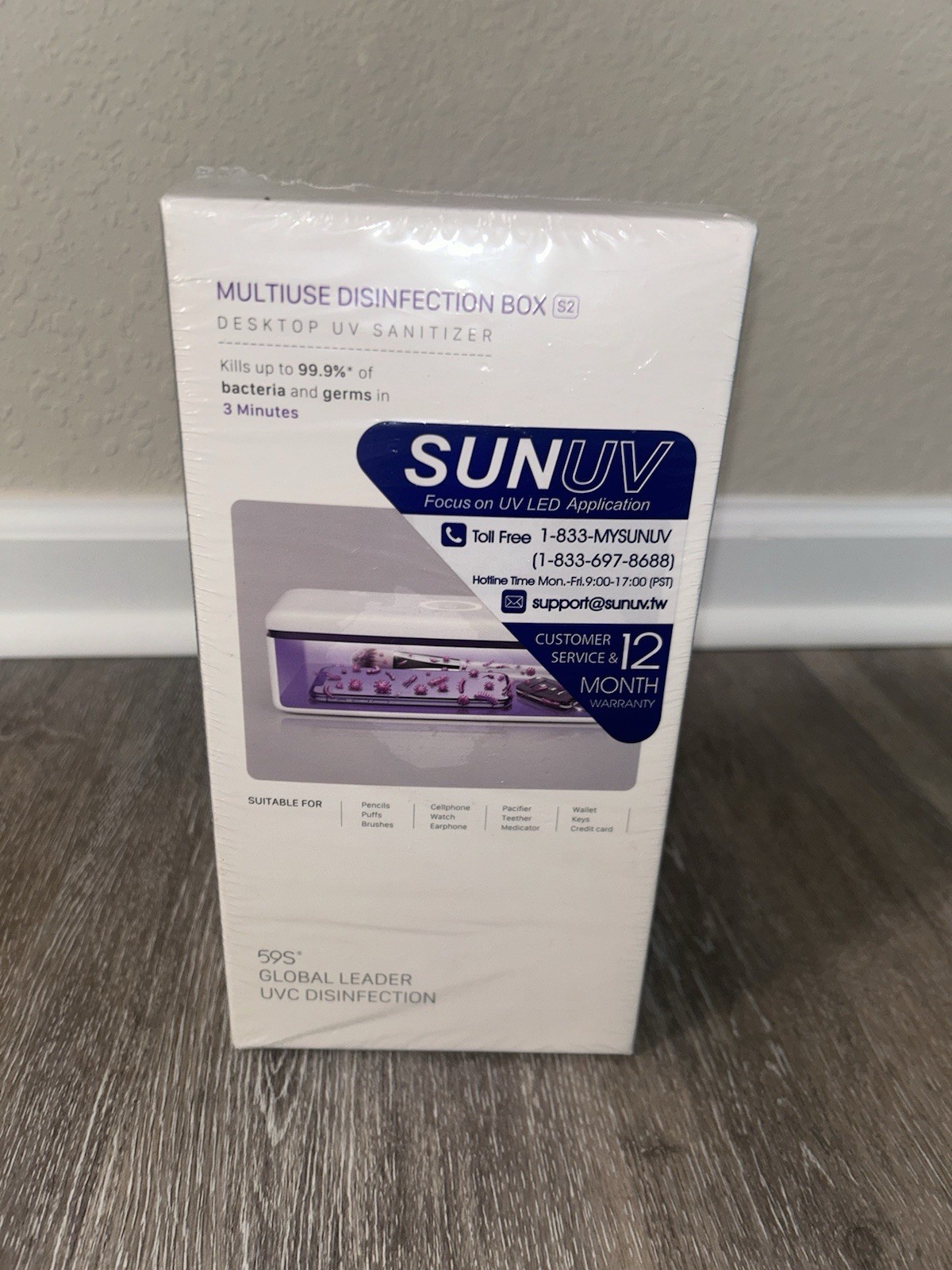 Sun UV Multiuse Disinfection Box Desktop UV Sanitizer Kills 99.9% Of Germs