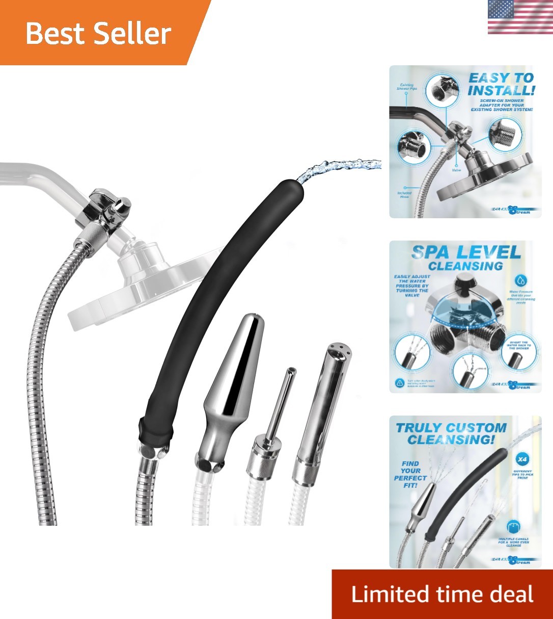 Reusable Shower Enema Kit with Adjustable Tips – Ideal for Hygiene & Wellness