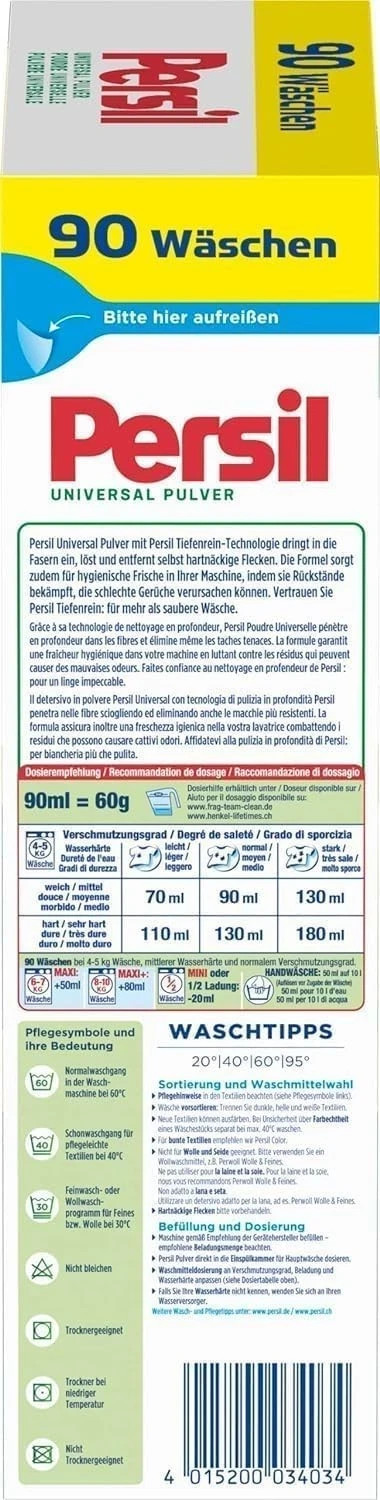 Persil Universal Laundry Detergent Powder | 90 Loads | 11.9 lb/5.4 kg