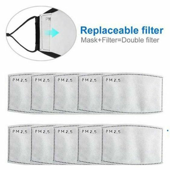 40 Adult 5 LAYER PM2.5 Filters for Reusable Face Masks