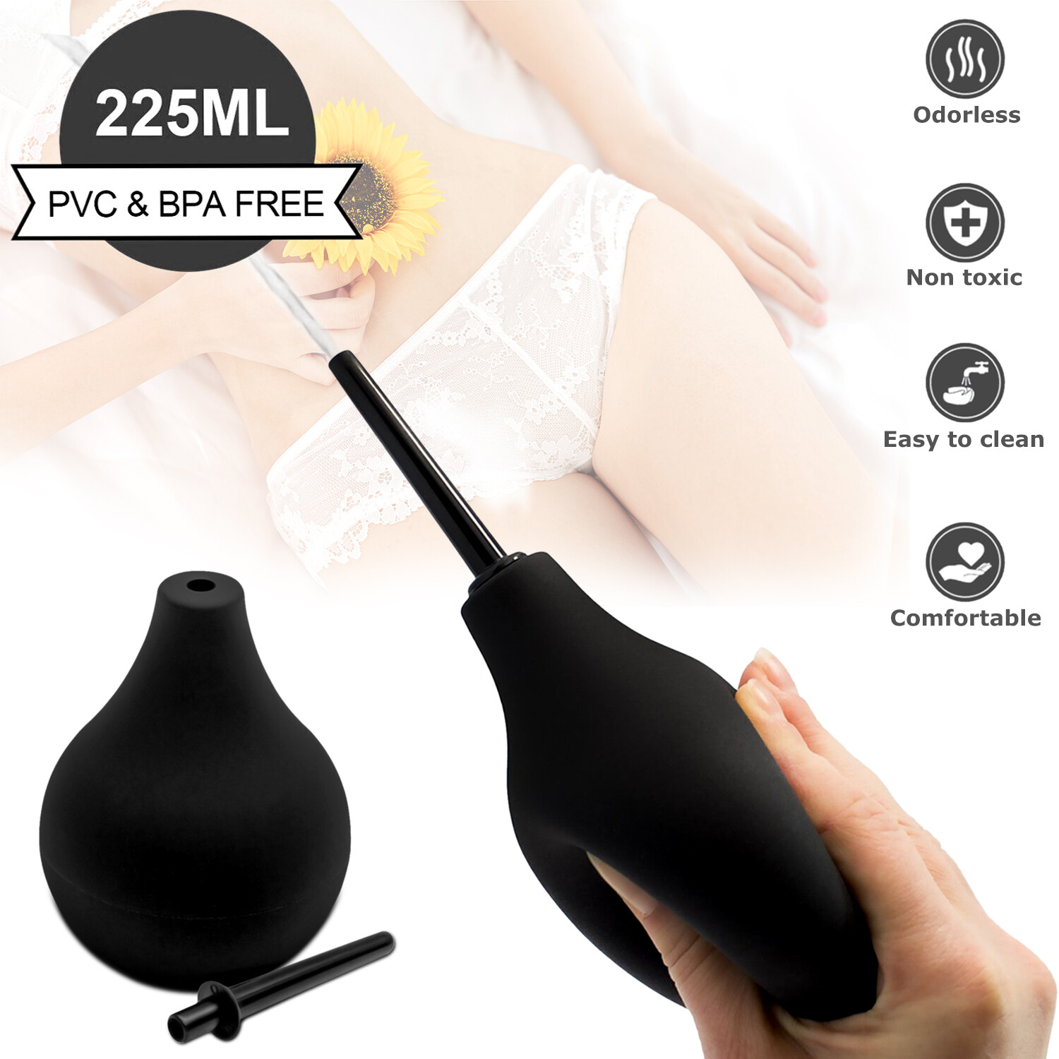Anal Vaginal Bulb Douche Enema Irrigation Colonic Cleaner Rectal Syringe Kit US