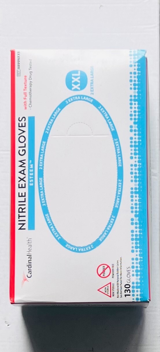 ONE BOX/130 GLOVES- Nitrile Exam Gloves Size XXL
