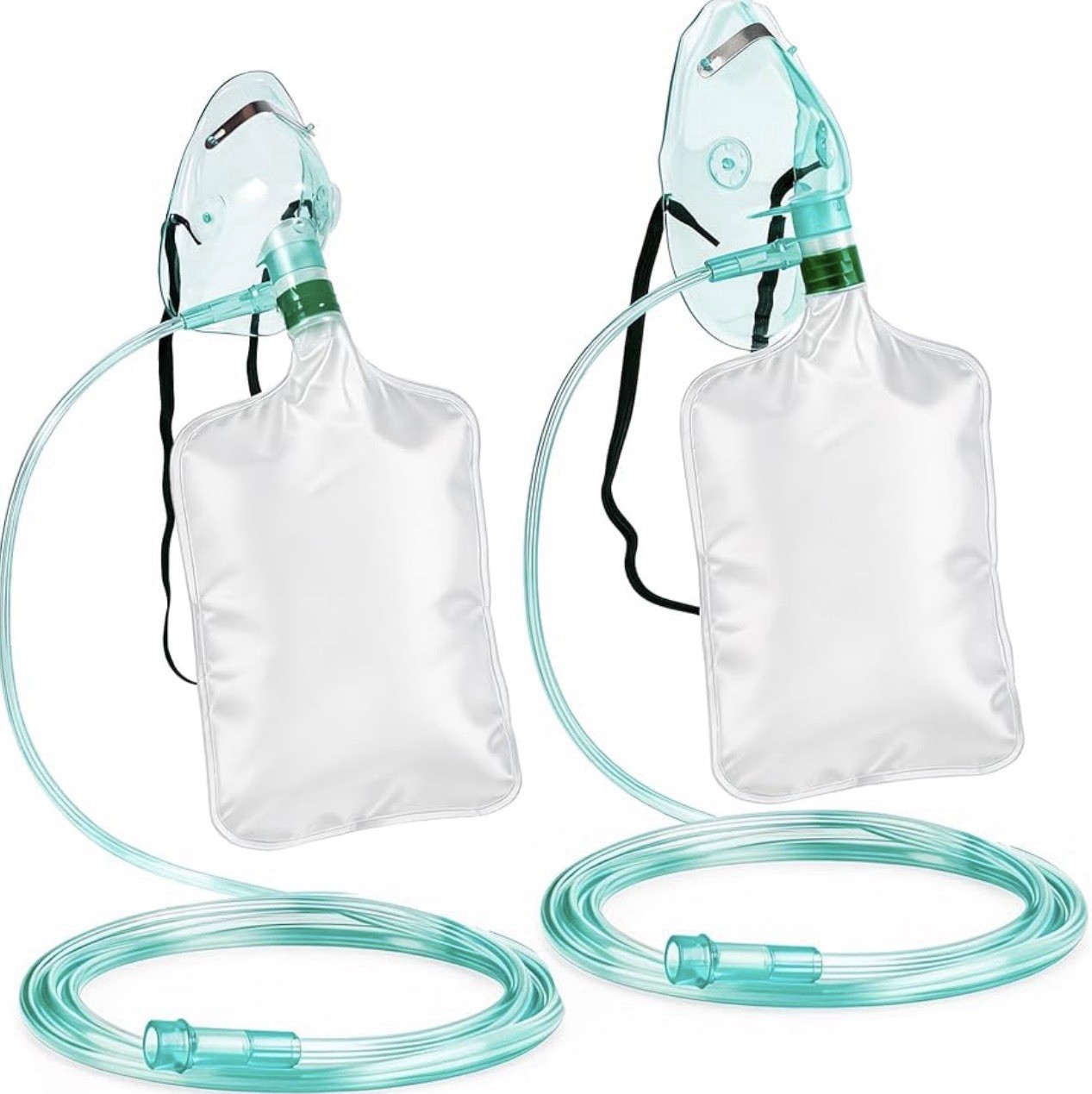 2 Pack High Flow Oxygen Mask for Adults, Non Rebreather Oxygen Mask