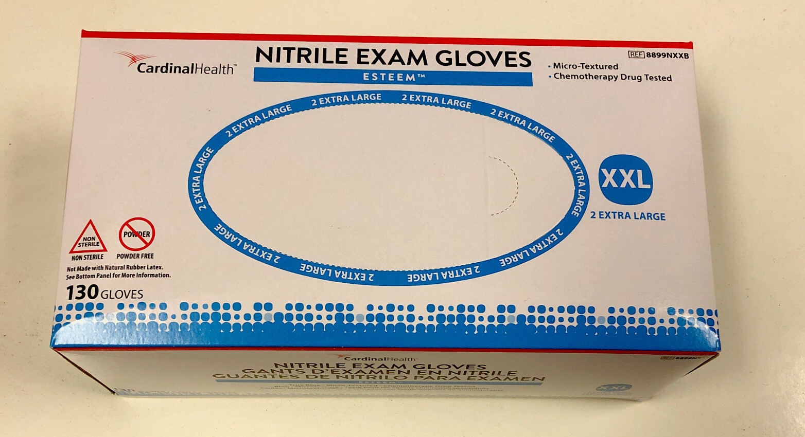 ONE BOX/130 GLOVES- Nitrile Exam Gloves Size XXL