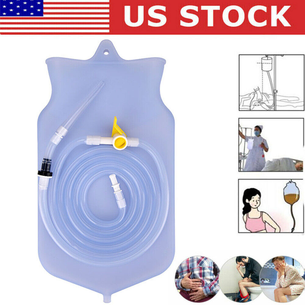 2L Enema Bag Kit – Detox Coffee Colon Cleanse Douche bag Enema Silicone Reusable