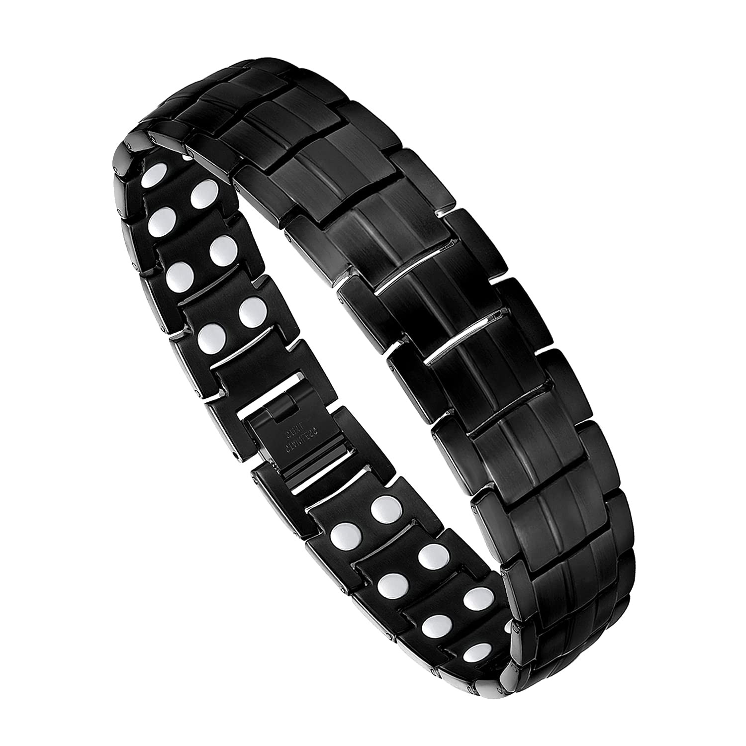 Feraco Magnetic Bracelet for Length: 8.66 inches, Width: 0.59 Black