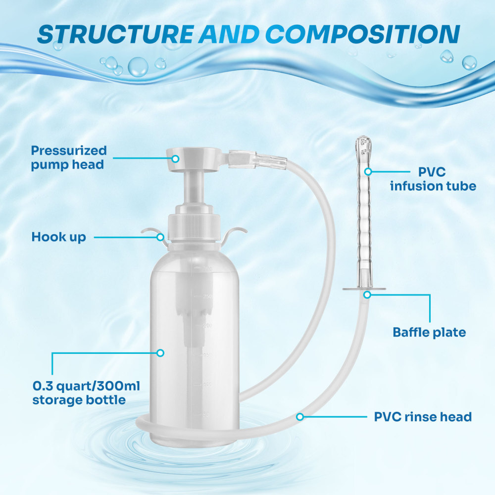 300 ml Reusable Vaginal Cleansing System Female Vaginal Rinse, Manual Cleanser