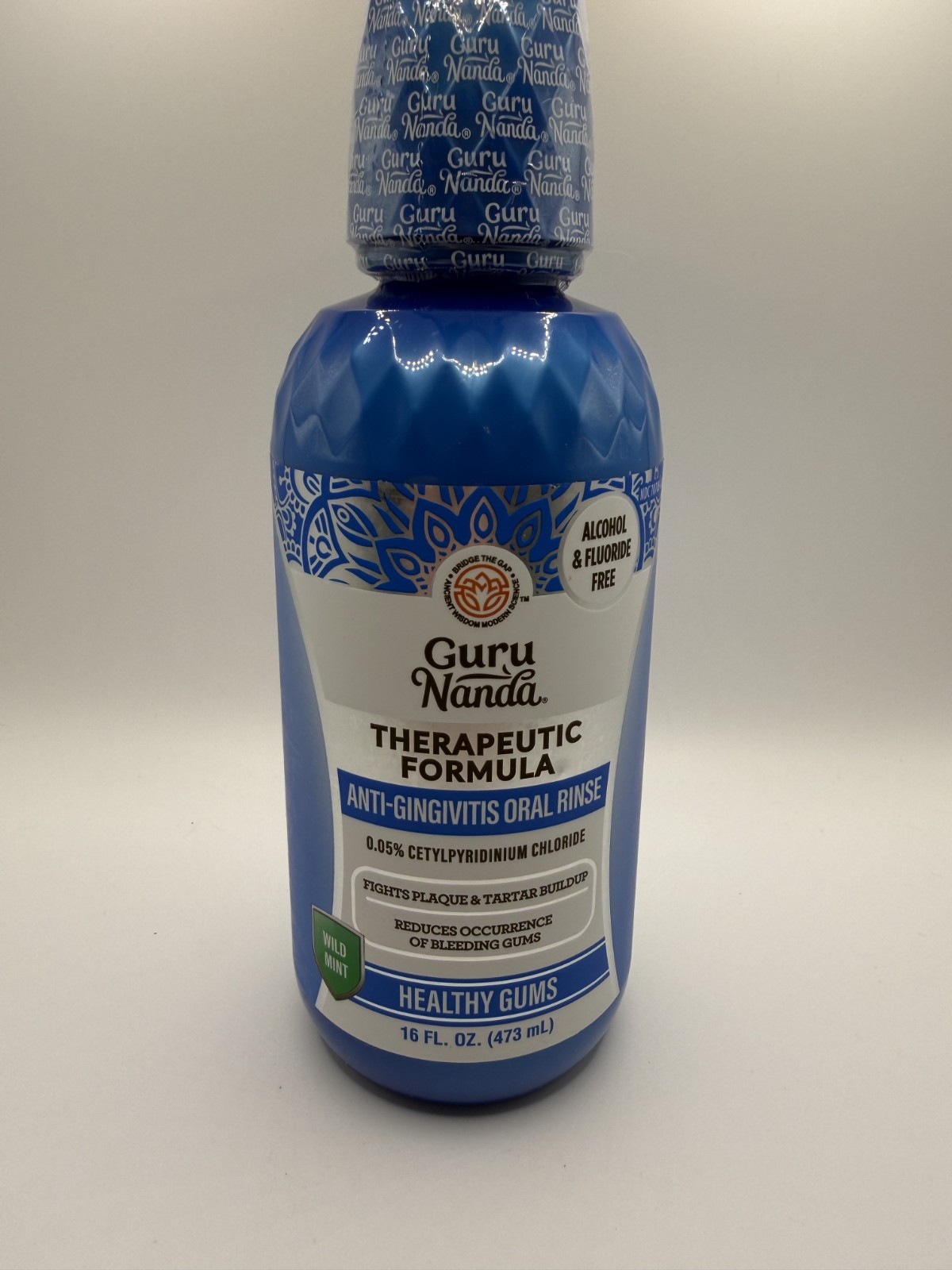 GuruNanda Mouthwash Healthy Gums Antigingivitis Oral Rinse Wild Mint 16 Fl Oz