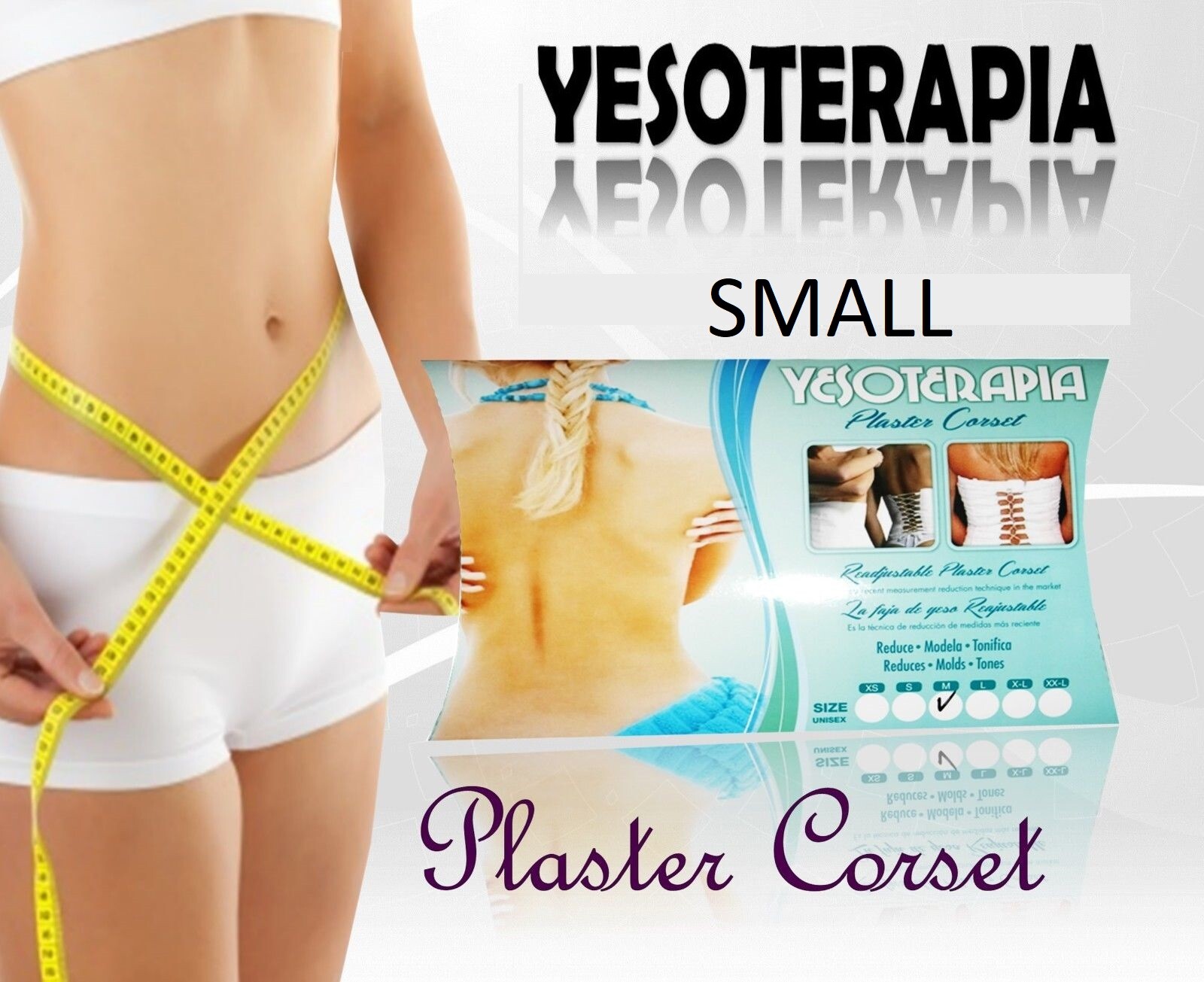 Yesoterapia Easy to Use SMALL Waist measure from 73CM to 80CM plaster corset