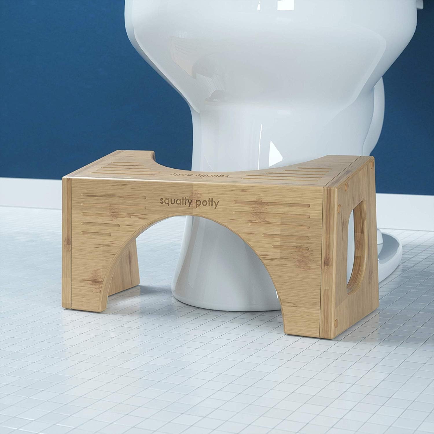 Toilet Stool Bamboo Flip 7 9 Adjustable Heights Brown Squatty Potty