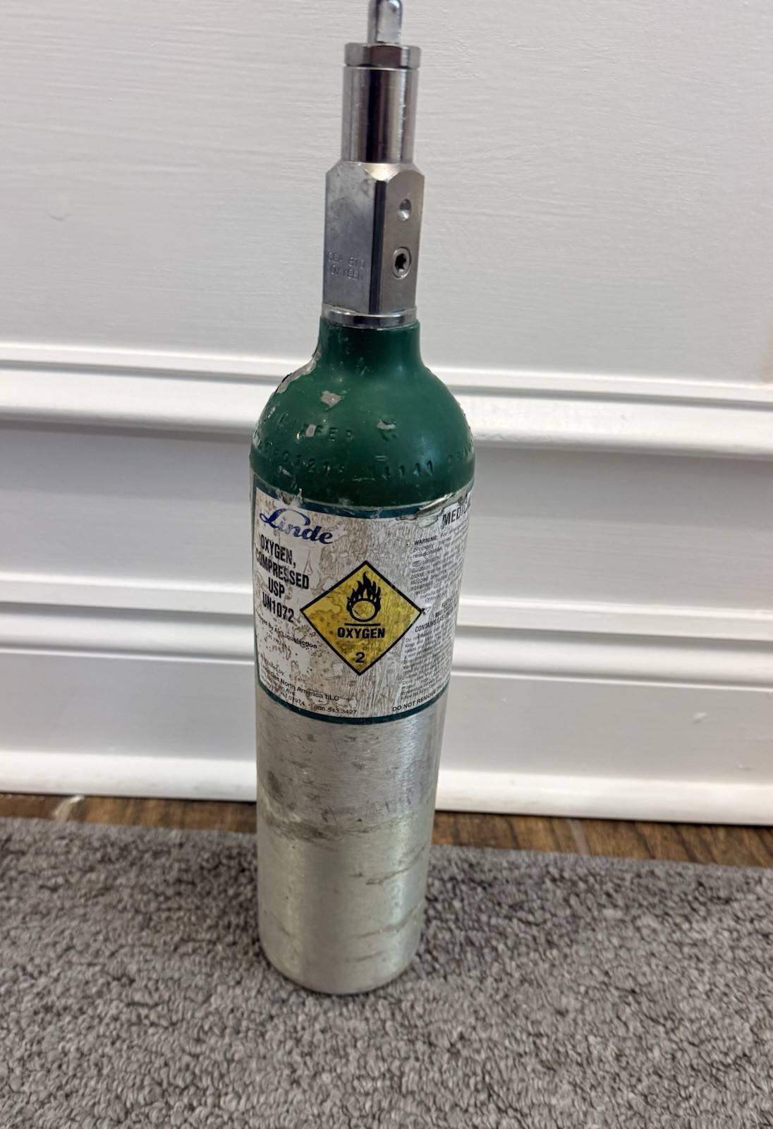 Portable Oxygen Tank UN1072 Empty SIZE M6 165 Liters